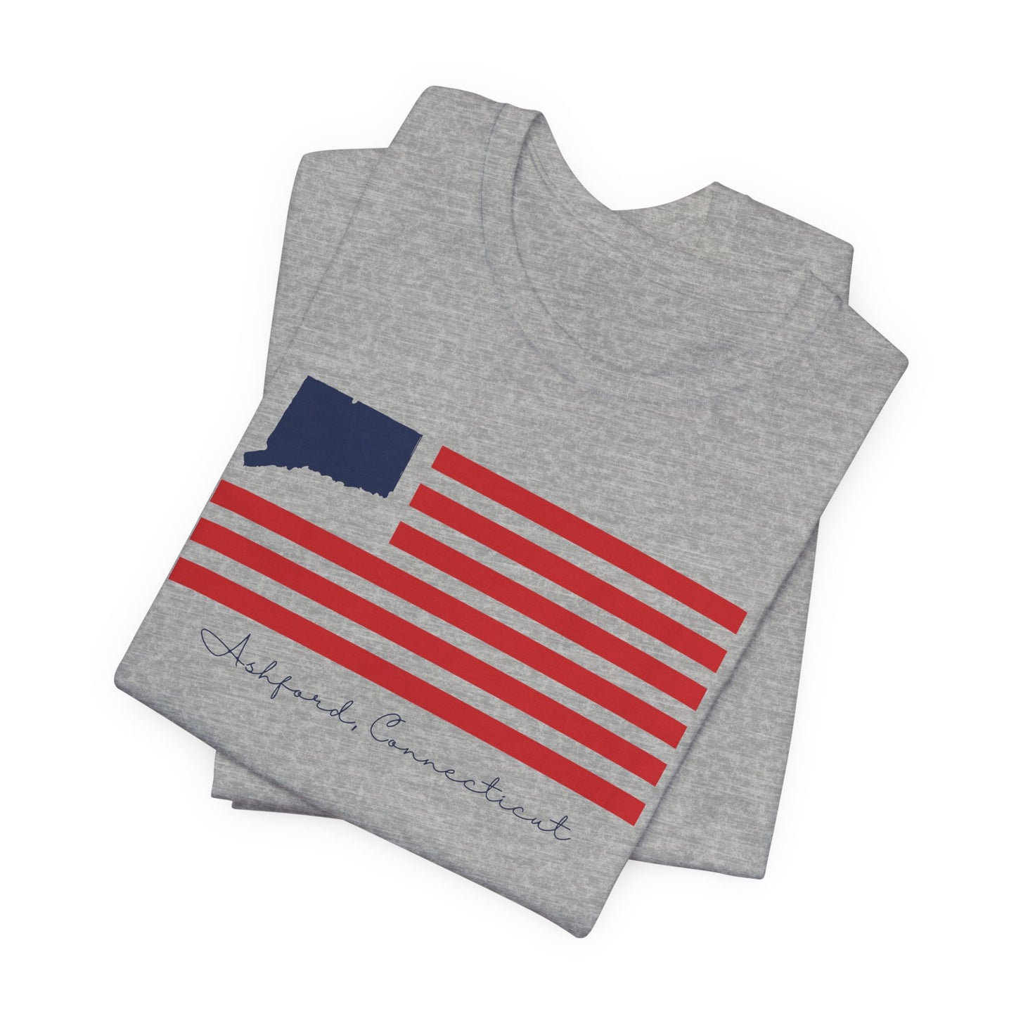 Ashford Connecticut Flag Unisex Jersey Short Sleeve T-Shirt
