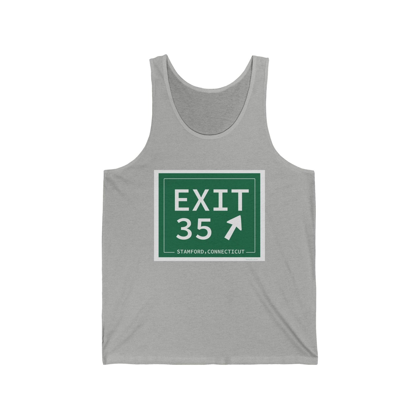 Vintage Exit 35 Merritt Parkway Sign Unisex Jersey Tank Top