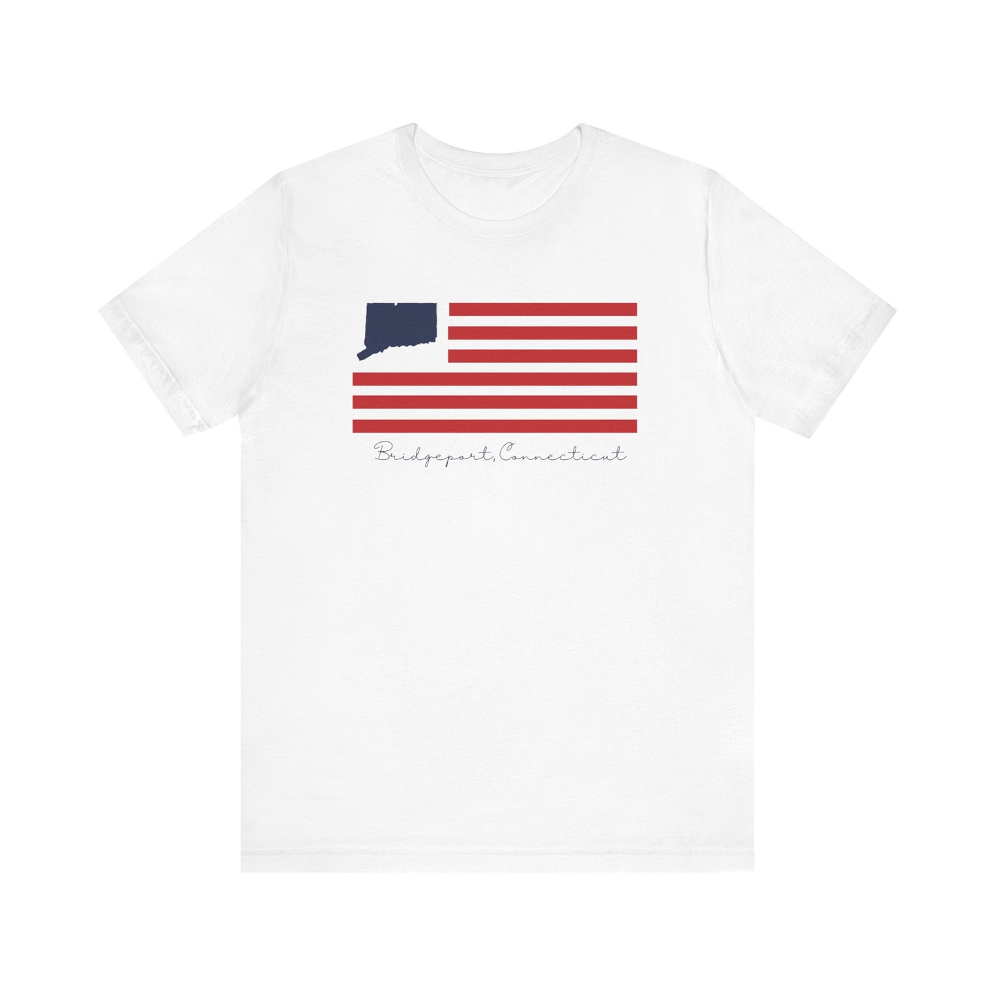 Bridgeport Connecticut Flag Unisex Jersey Short Sleeve T-Shirt