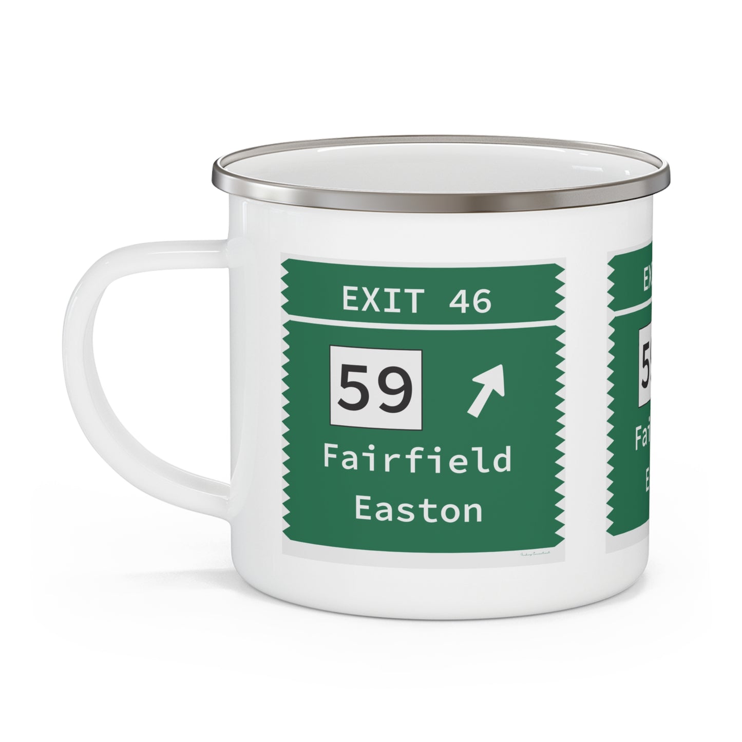 Vintage Merritt Parkway Exit 46 Sign Enamel Camping Mug