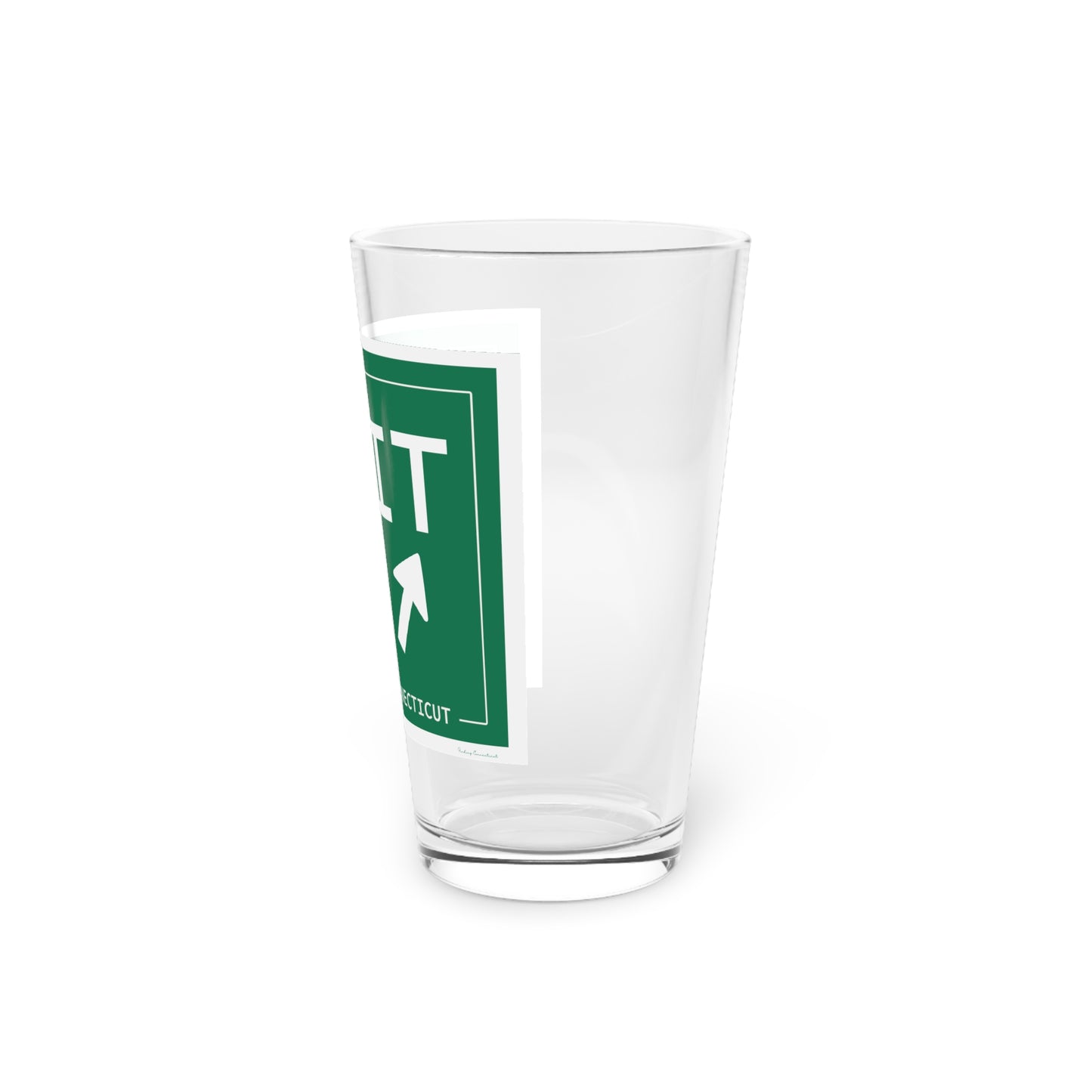 Vintage Exit 48 Merritt Parkway Sign Pint Glass, 16oz