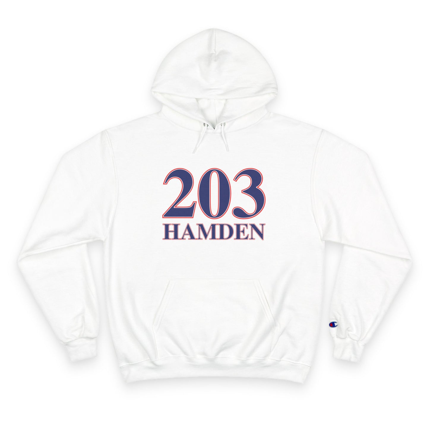 203 Hamden Red White and Blue Champion Hoodie