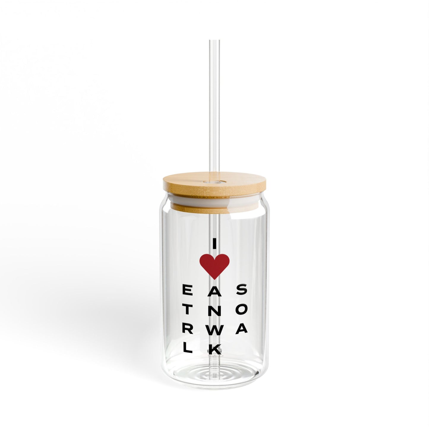 East Norwalk Vision Glass Can with Straw and Lid, 16oz