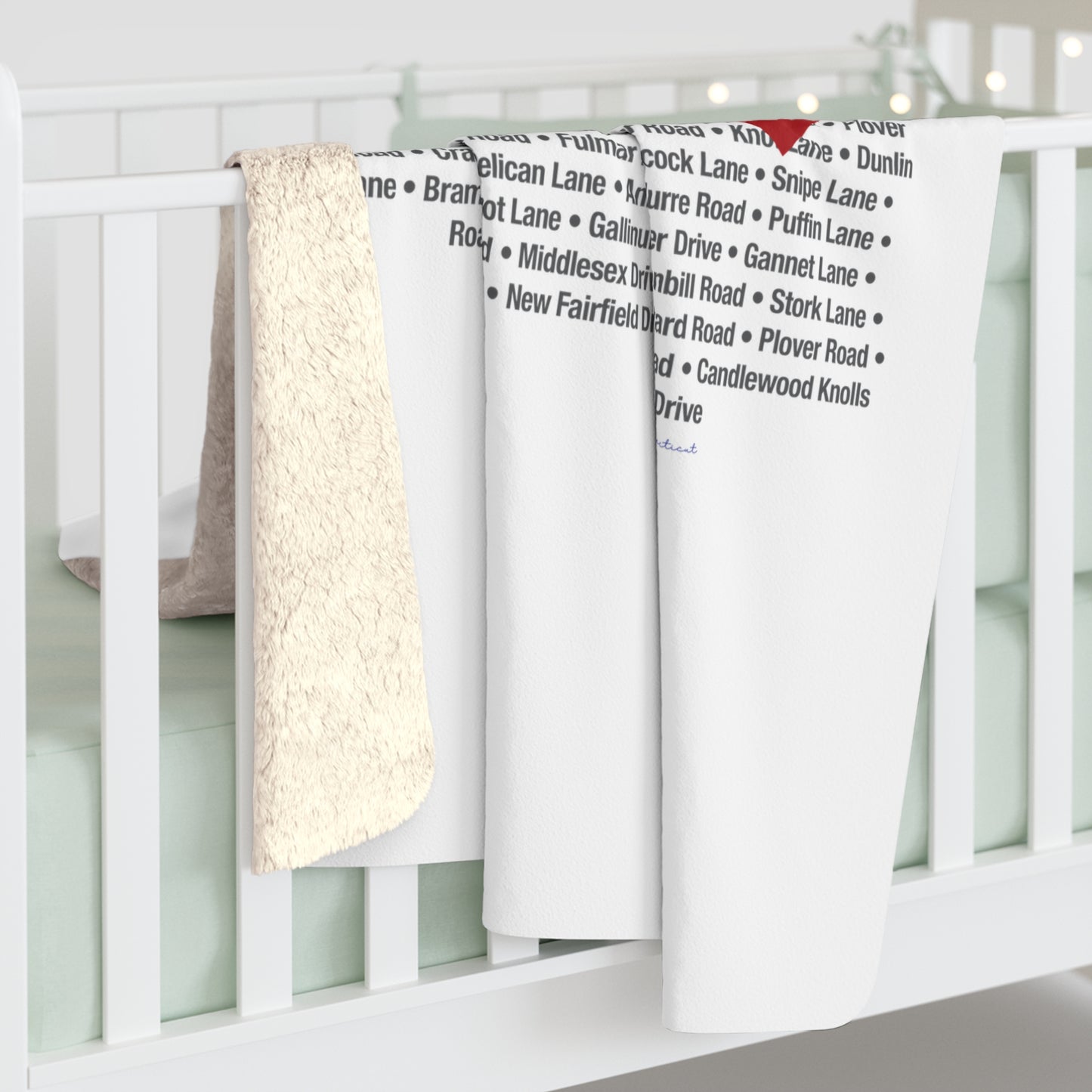 New Fairfield Love Sherpa Fleece Blanket