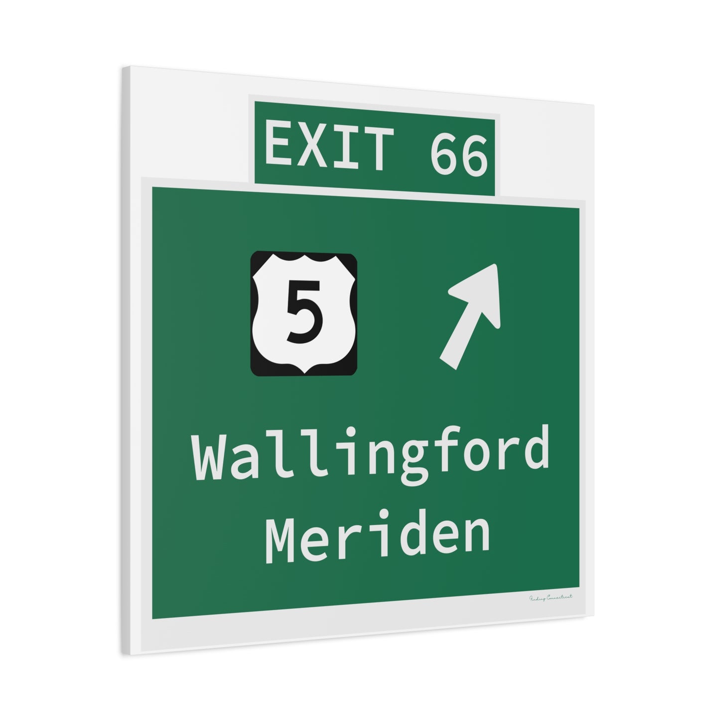 Vintage WCP Exit 66 Sign Matte Canvas, Stretched, 1.25"