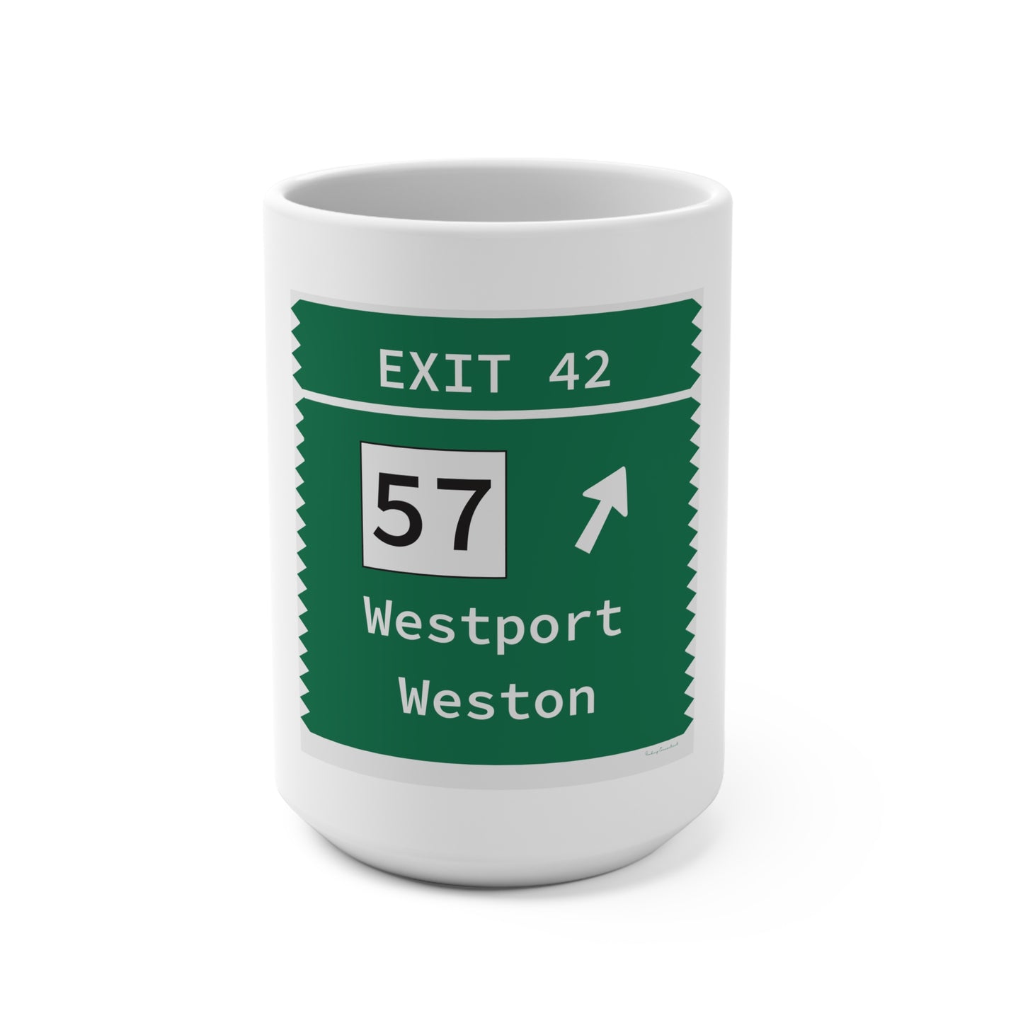 Vintage Merritt Parkway Exit 42 Sign Mug 15oz