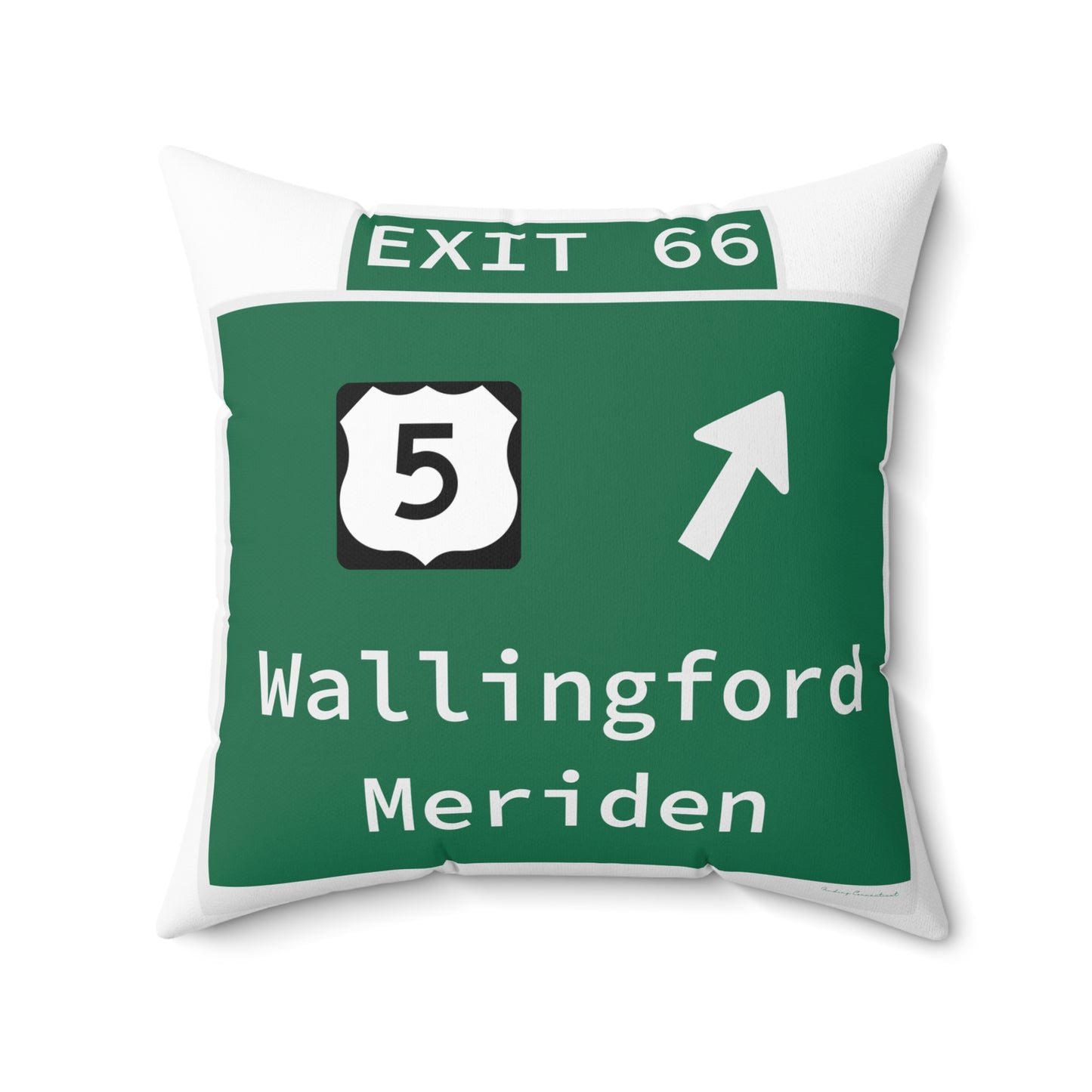 Vintage WCP Exit 66 Sign Spun Polyester Square Pillow