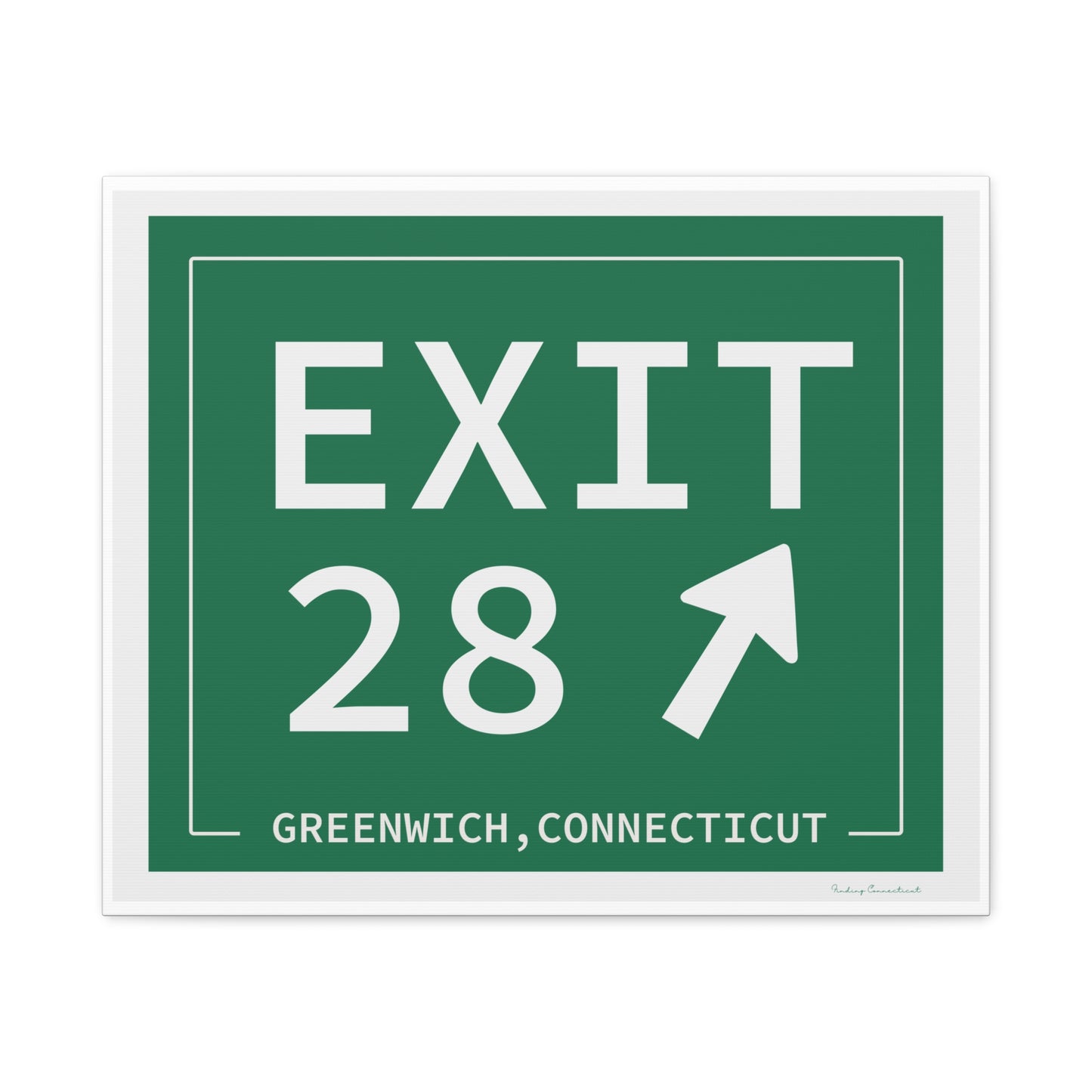 Vintage Exit 28 Merritt Parkway Sign Matte Canvas, Stretched, 1.25"