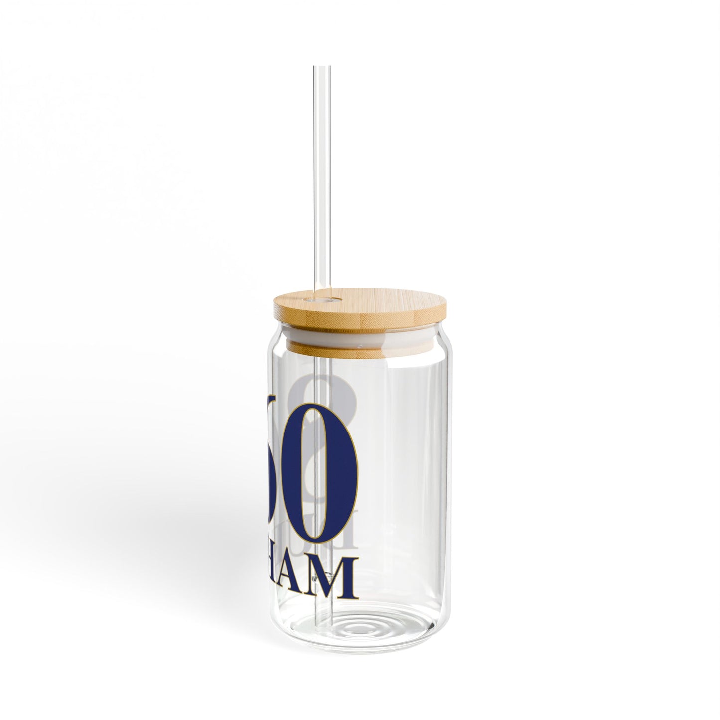 860 Durham Glass Can with Straw and Lid, 16oz