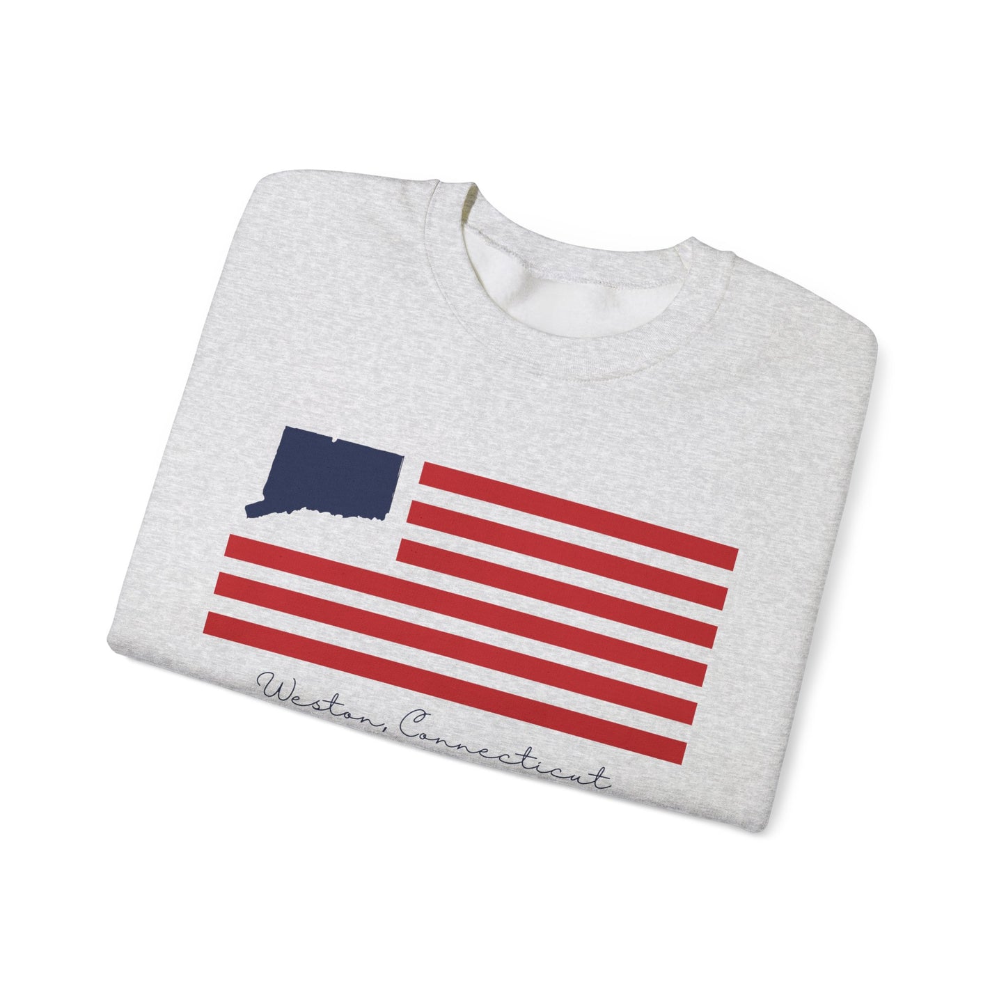 Weston Connecticut Flag Unisex Heavy Blend™ Crewneck Sweatshirt