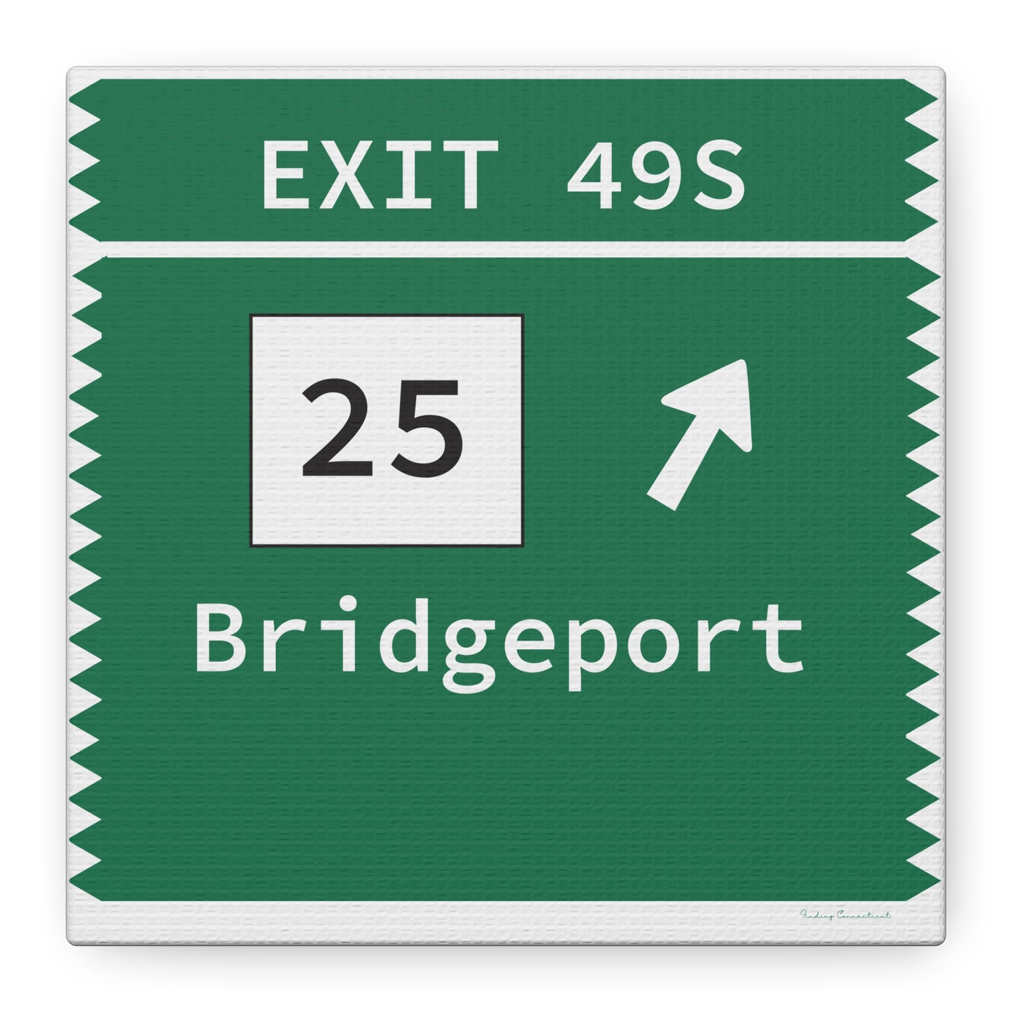 Vintage Merritt Parkway Exit 49S Sign Matte Canvas, Stretched, 1.25"
