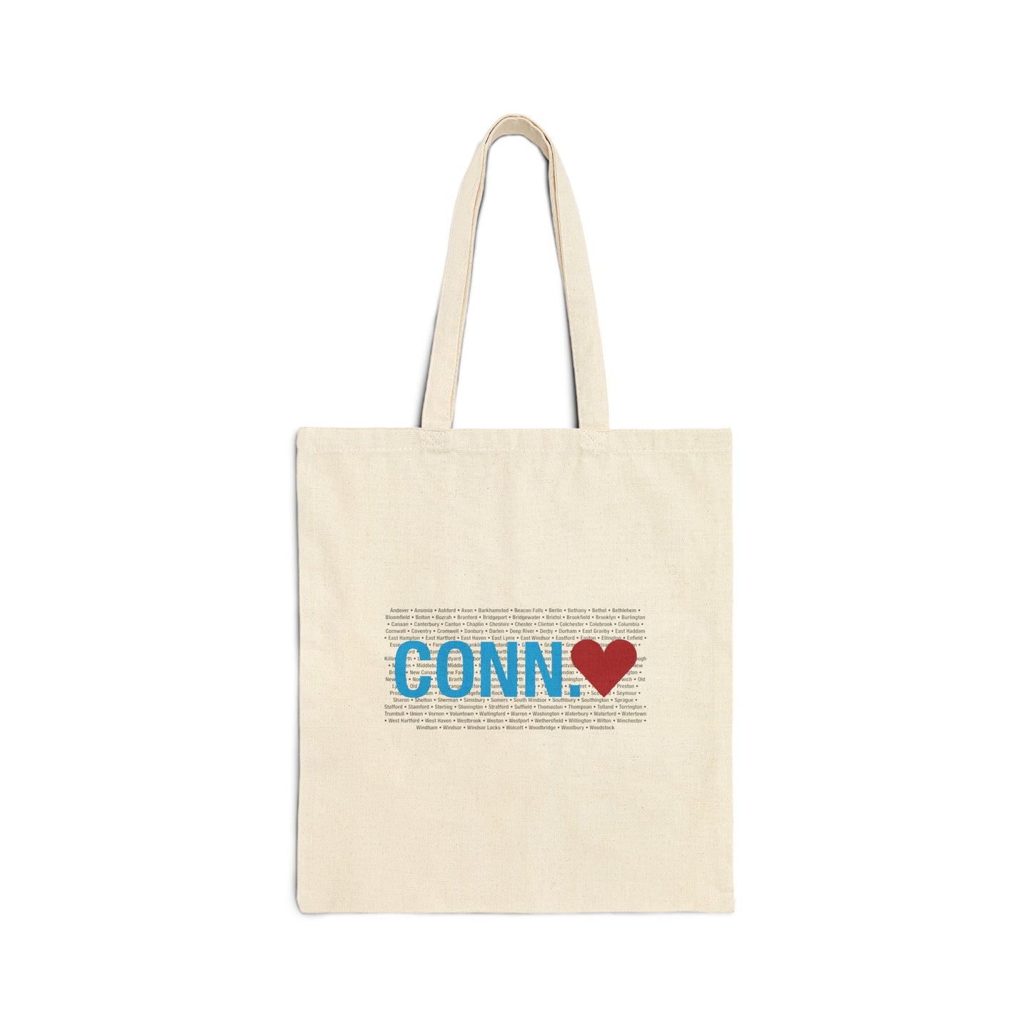 Connecticut Love Cotton Canvas Tote Bag