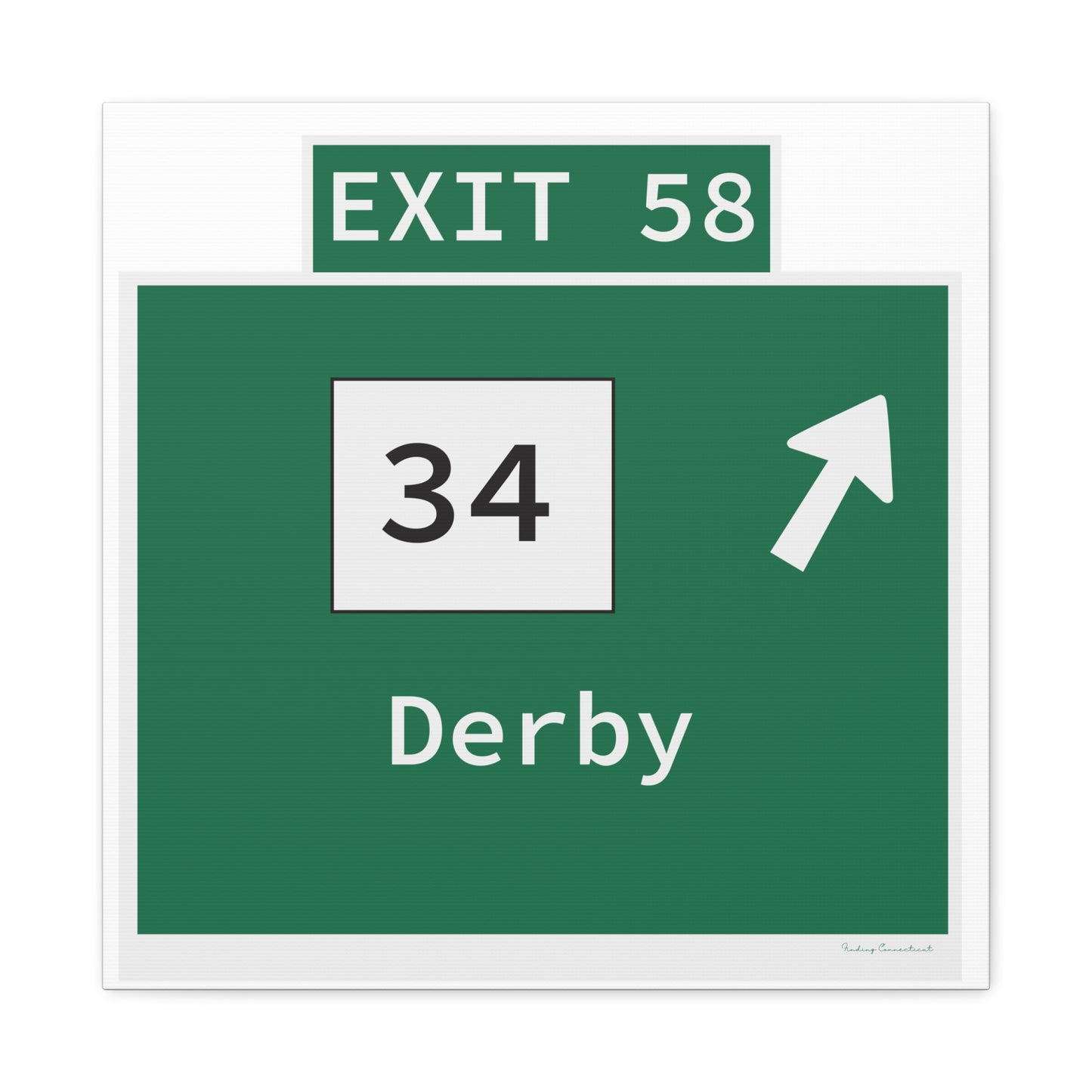 Vintage WCP Exit 58 Sign Matte Canvas, Stretched, 1.25"