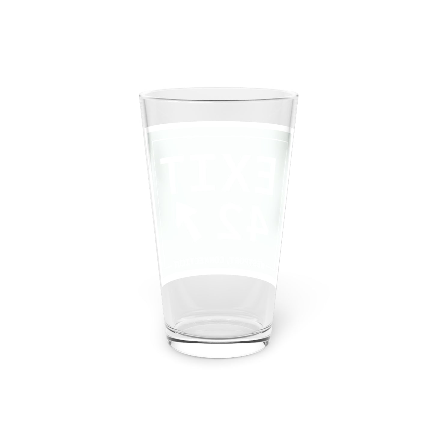 Vintage Exit 42 Merritt Parkway Sign Pint Glass, 16oz