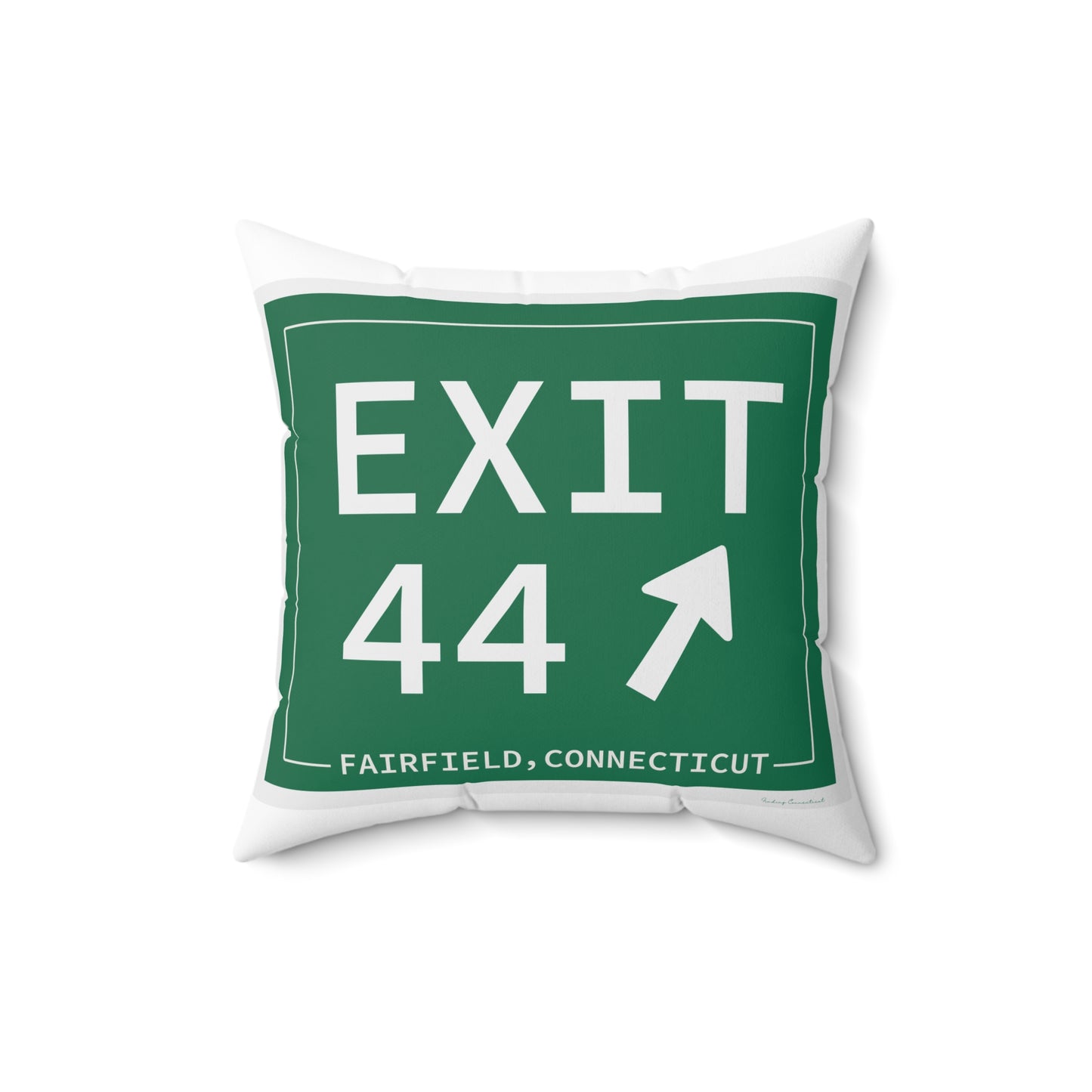 Vintage Exit 44 Merritt Parkway Sign Spun Polyester Square Pillow