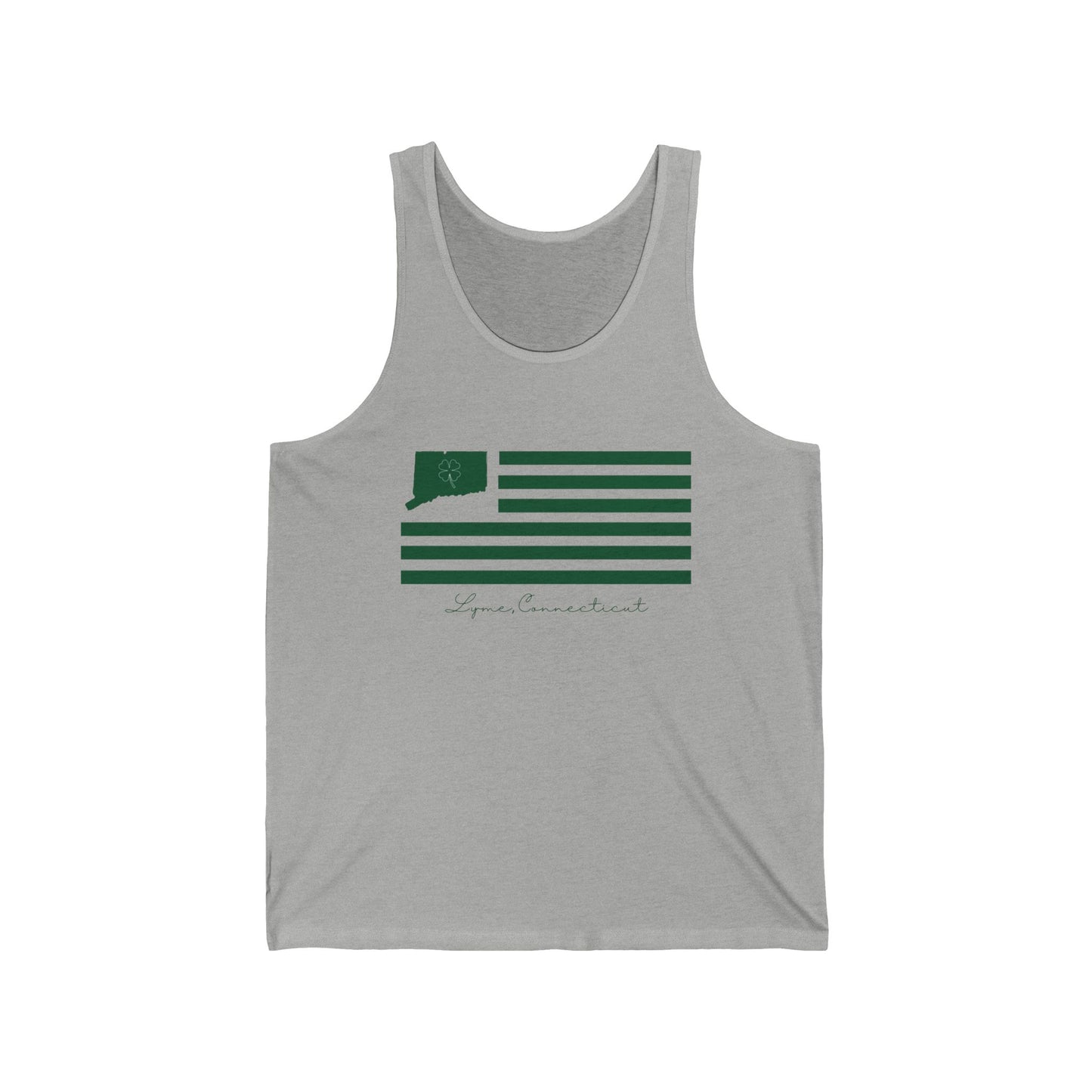 Lyme Connecticut St. Patrick’s Day Flag Unisex Jersey Tank Top