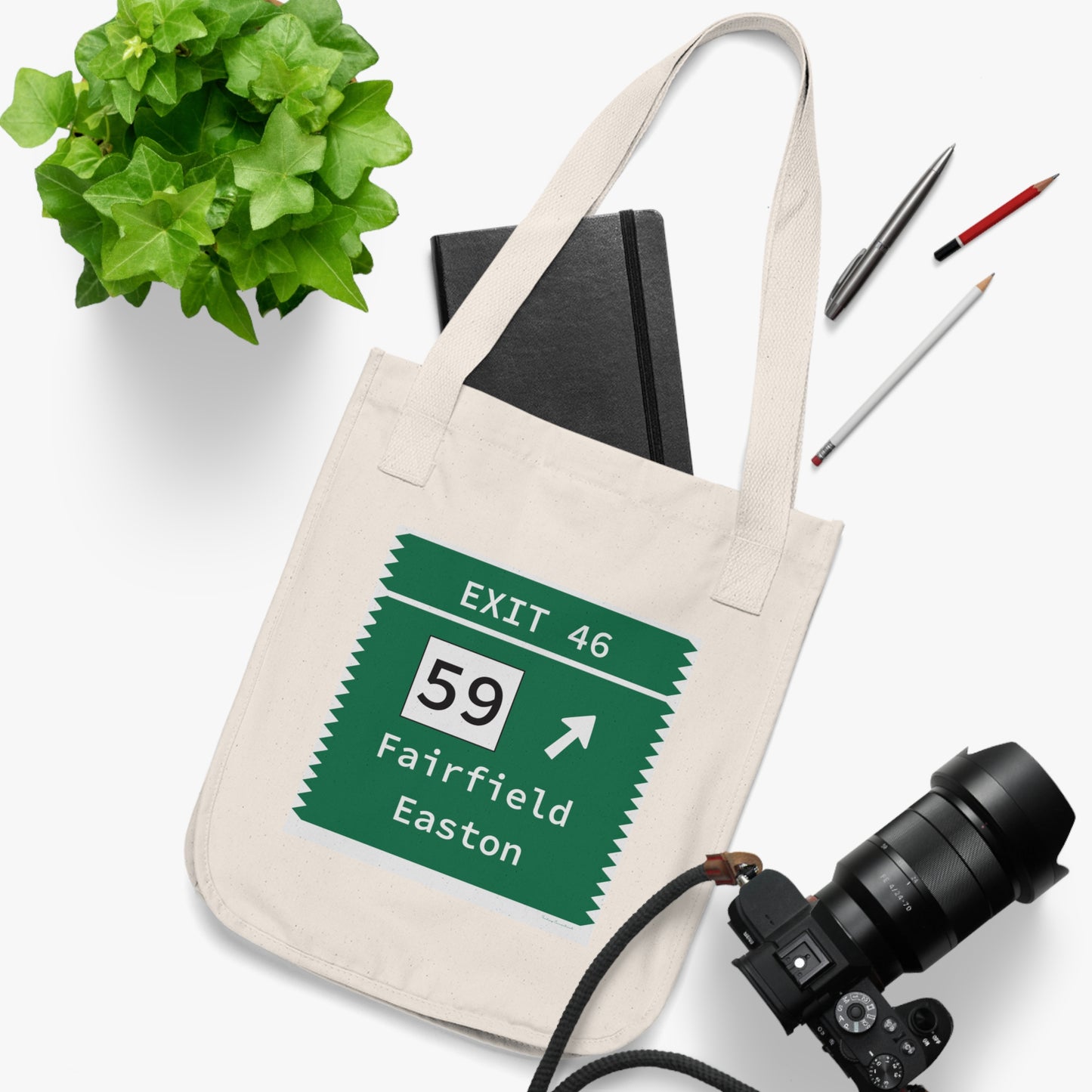 Vintage Merritt Parkway Exit 46 Sign Organic Canvas Tote Bag