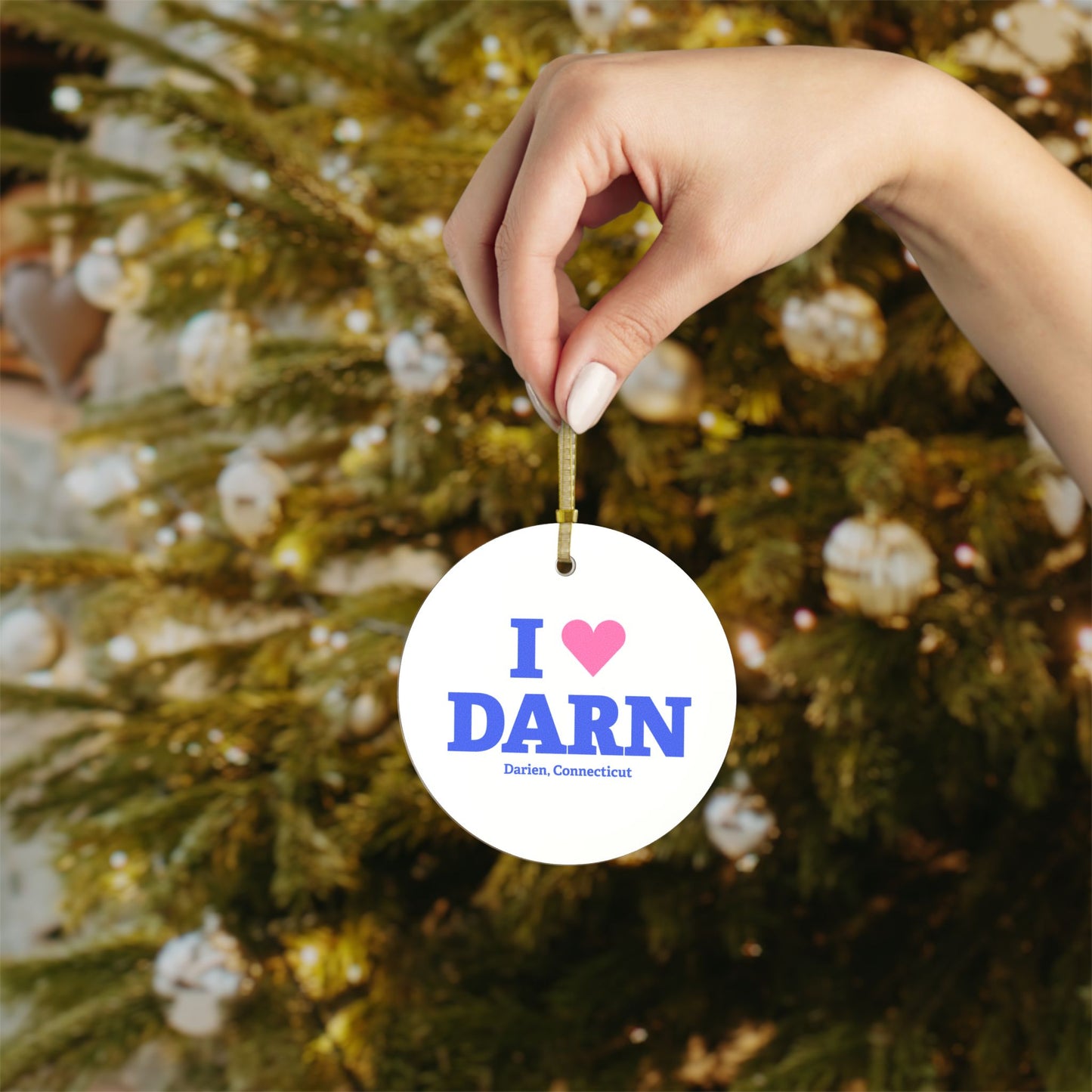 I Heart DARN Glass Ornaments