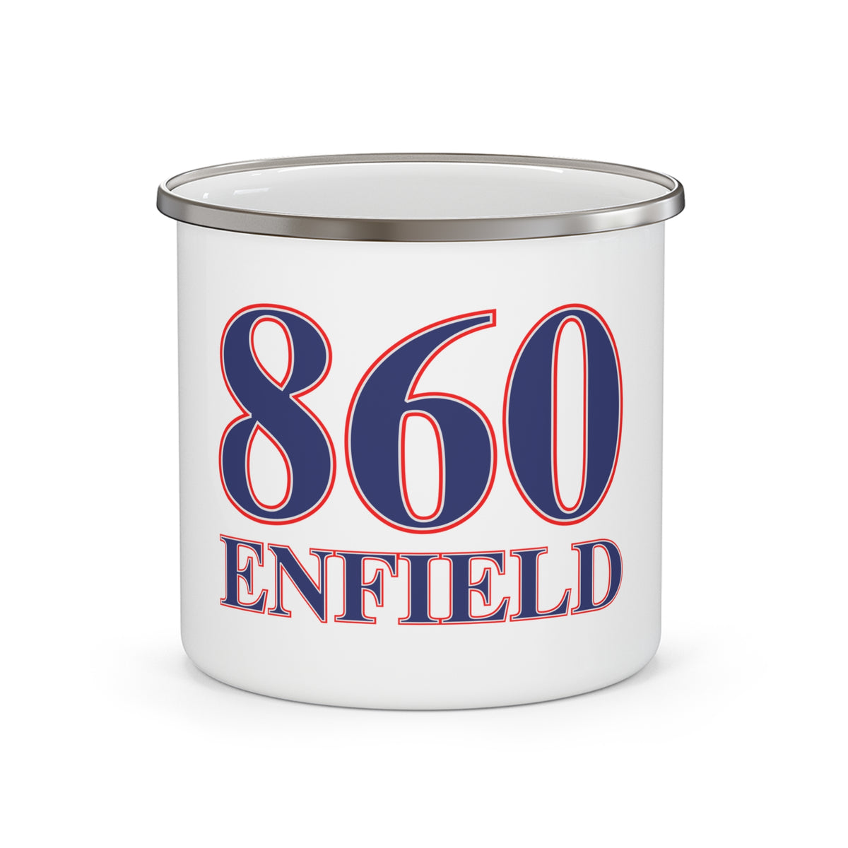 860 Enfield Red, White & Blue Enamel Camping Mug