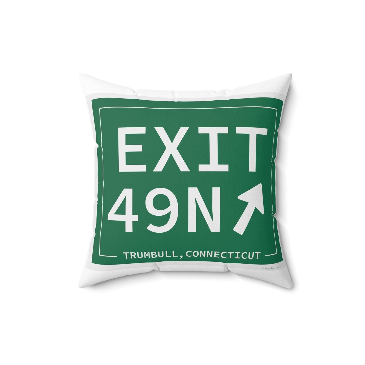 Vintage Exit 49N Merritt Parkway Sign Spun Polyester Square Pillow