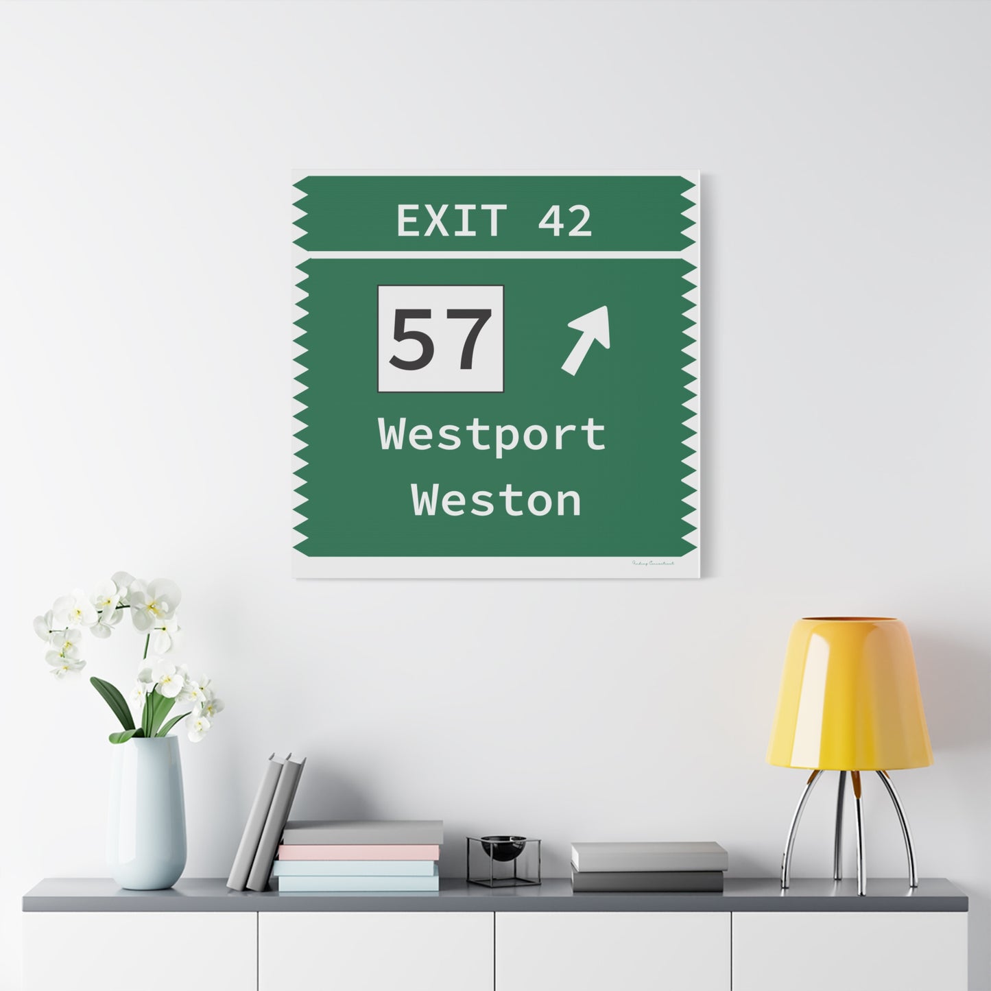 Vintage Merritt Parkway Exit 42 Sign Matte Canvas, Stretched, 1.25"