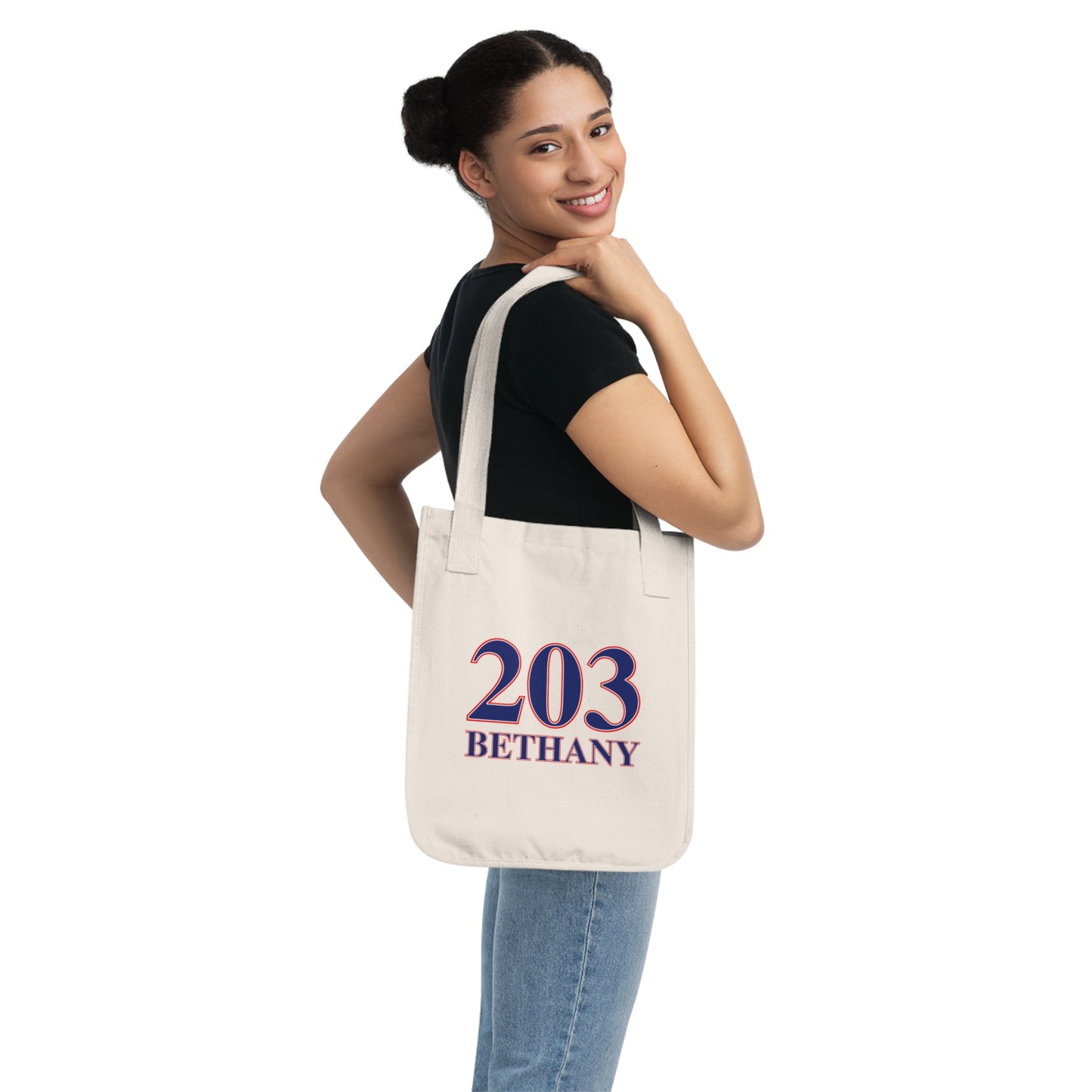 203 Bethany Red White & Blue Organic Canvas Tote Bag