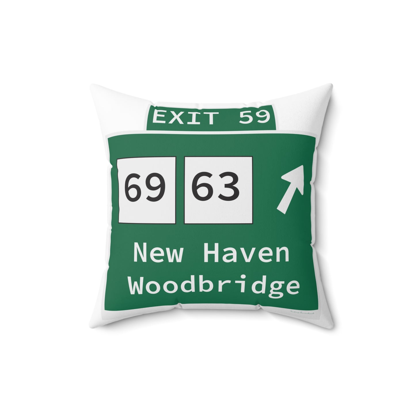 Vintage WCP Exit 59 Sign Spun Polyester Square Pillow