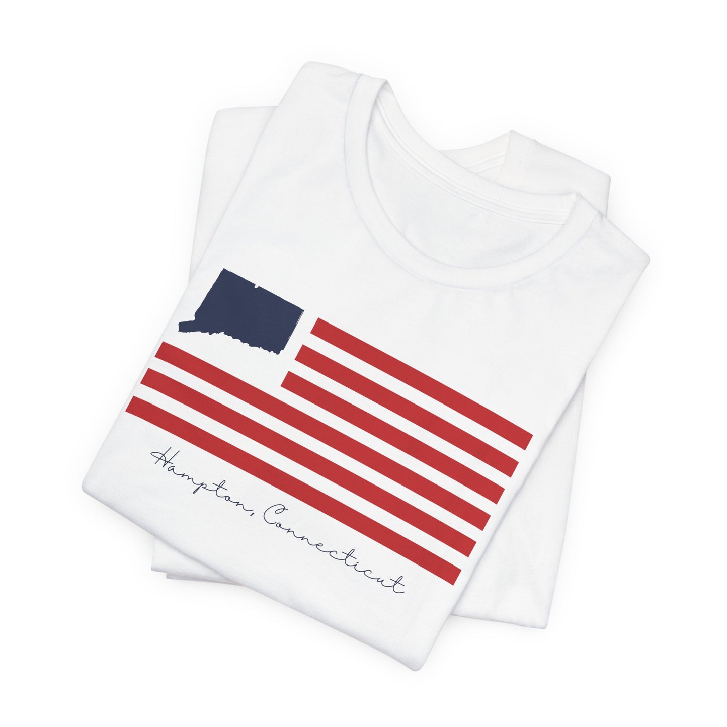 Hampton Connecticut Flag Unisex Jersey Short Sleeve T-Shirt