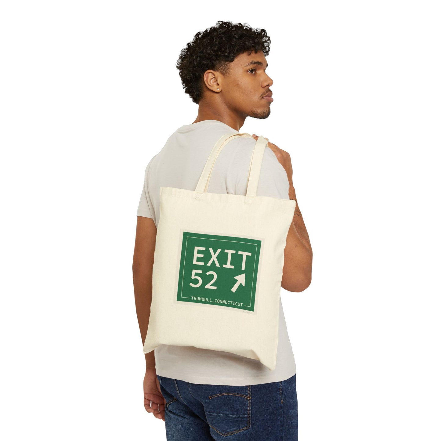 Vintage Exit 52 Merritt Parkway Sign Cotton Canvas Tote Bag