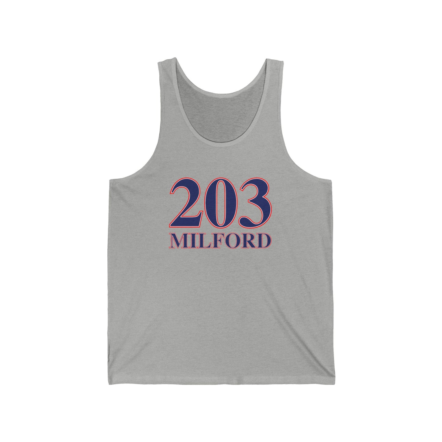 203 Milford Red White & Blue Unisex Jersey Tank Top