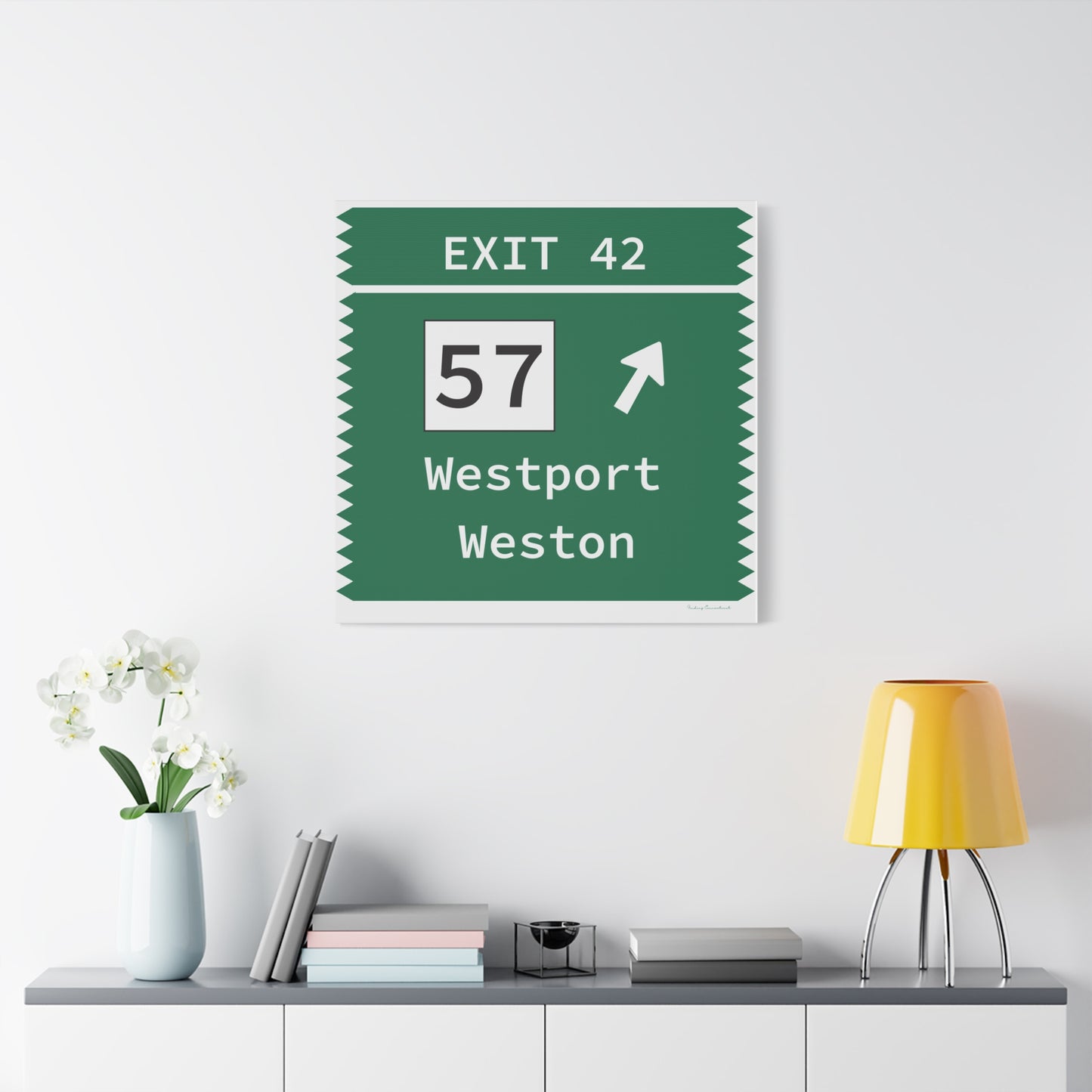 Vintage Merritt Parkway Exit 42 Sign Matte Canvas, Stretched, 1.25"