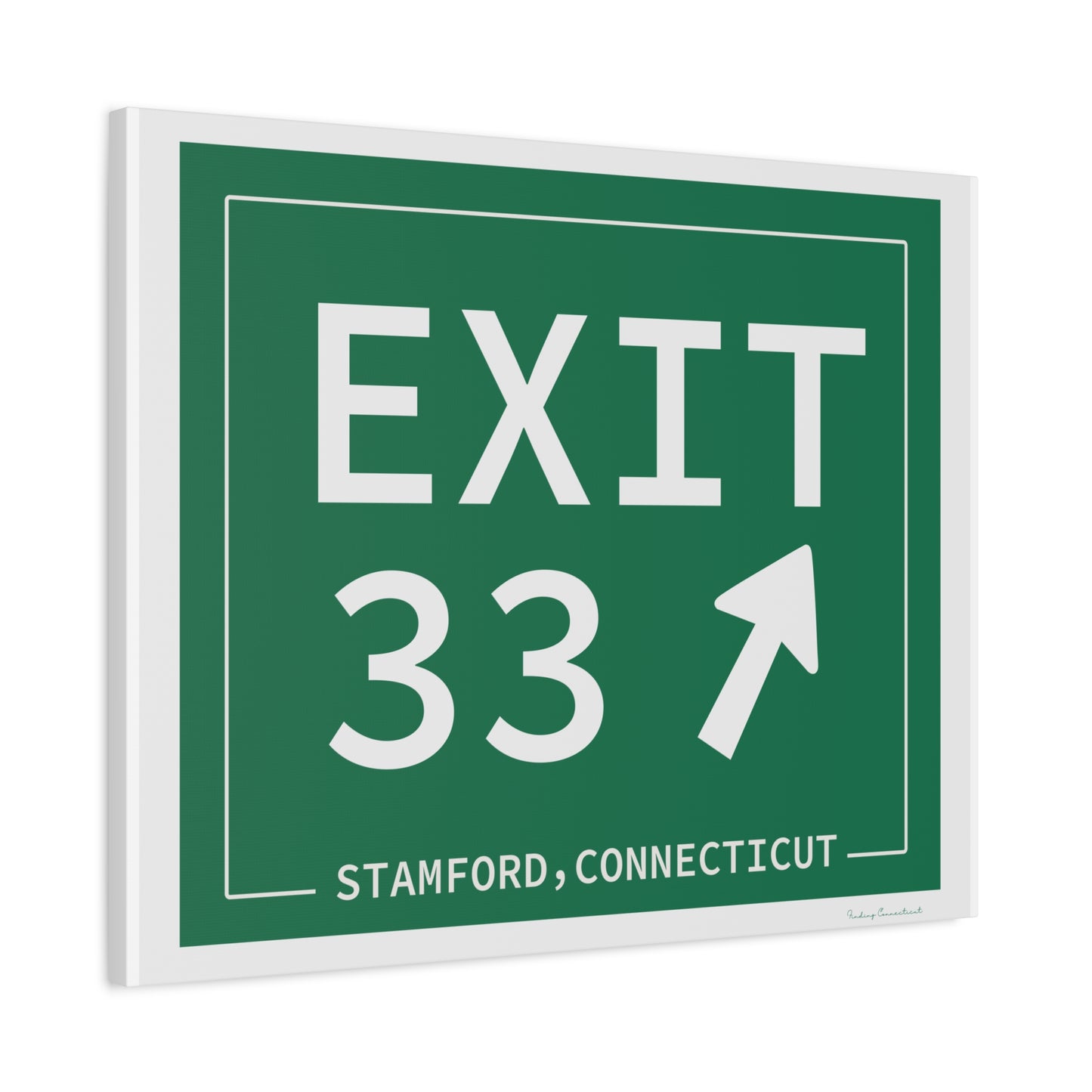 Vintage Exit 33 Merritt Parkway Sign Matte Canvas, Stretched, 1.25"
