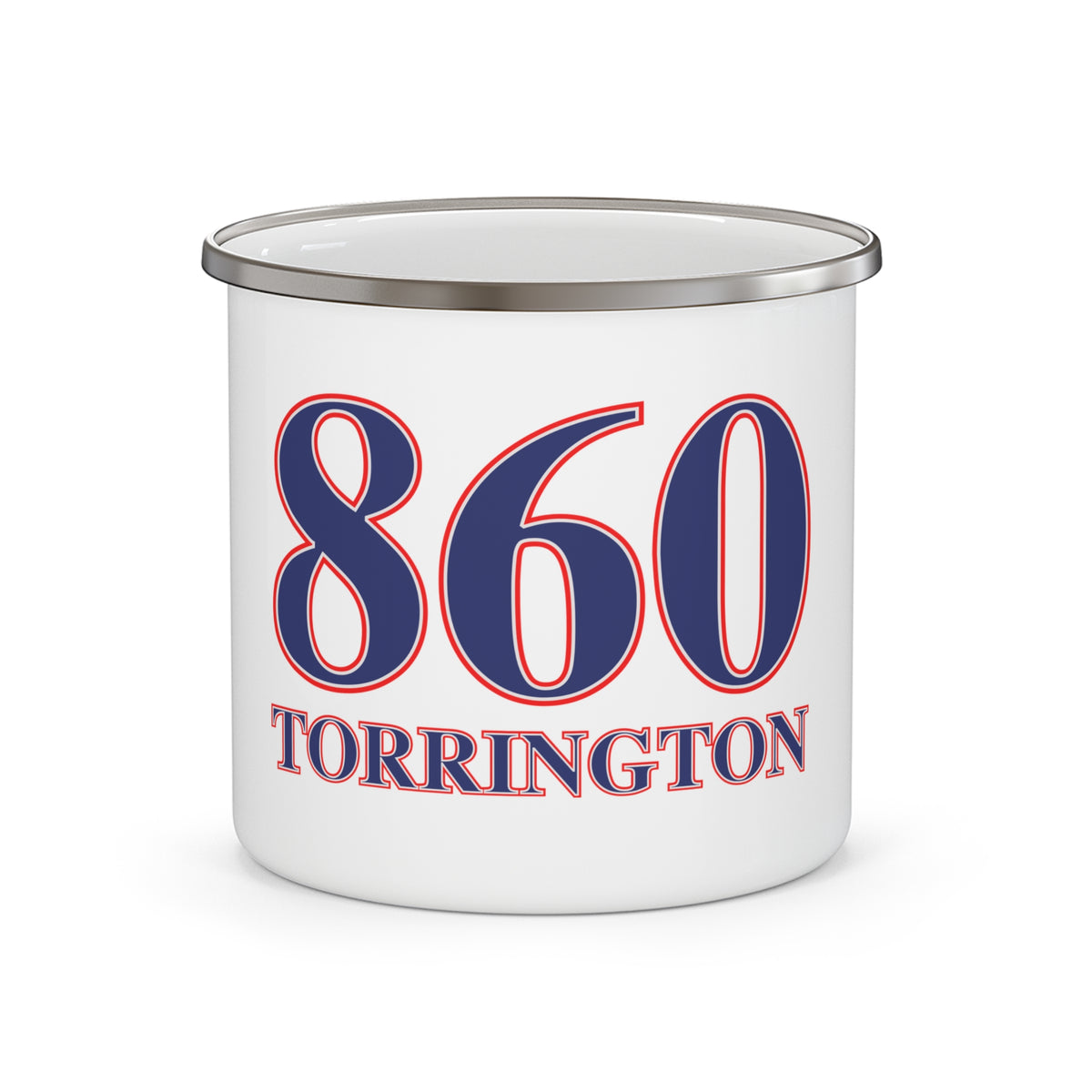 Torrington Red, White & Blue Enamel Camping Mug