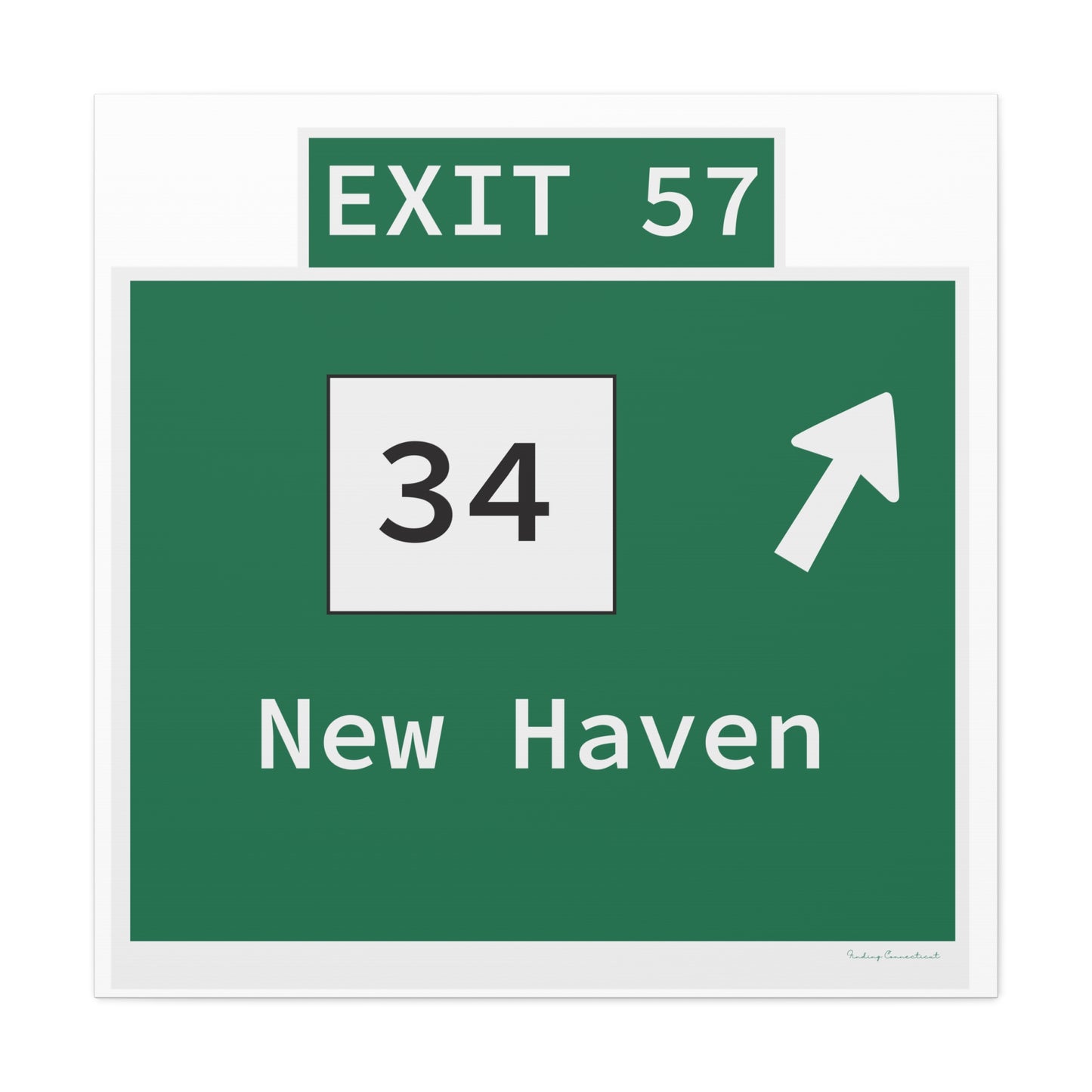 Vintage WCP Exit 57 Sign Matte Canvas, Stretched, 1.25"