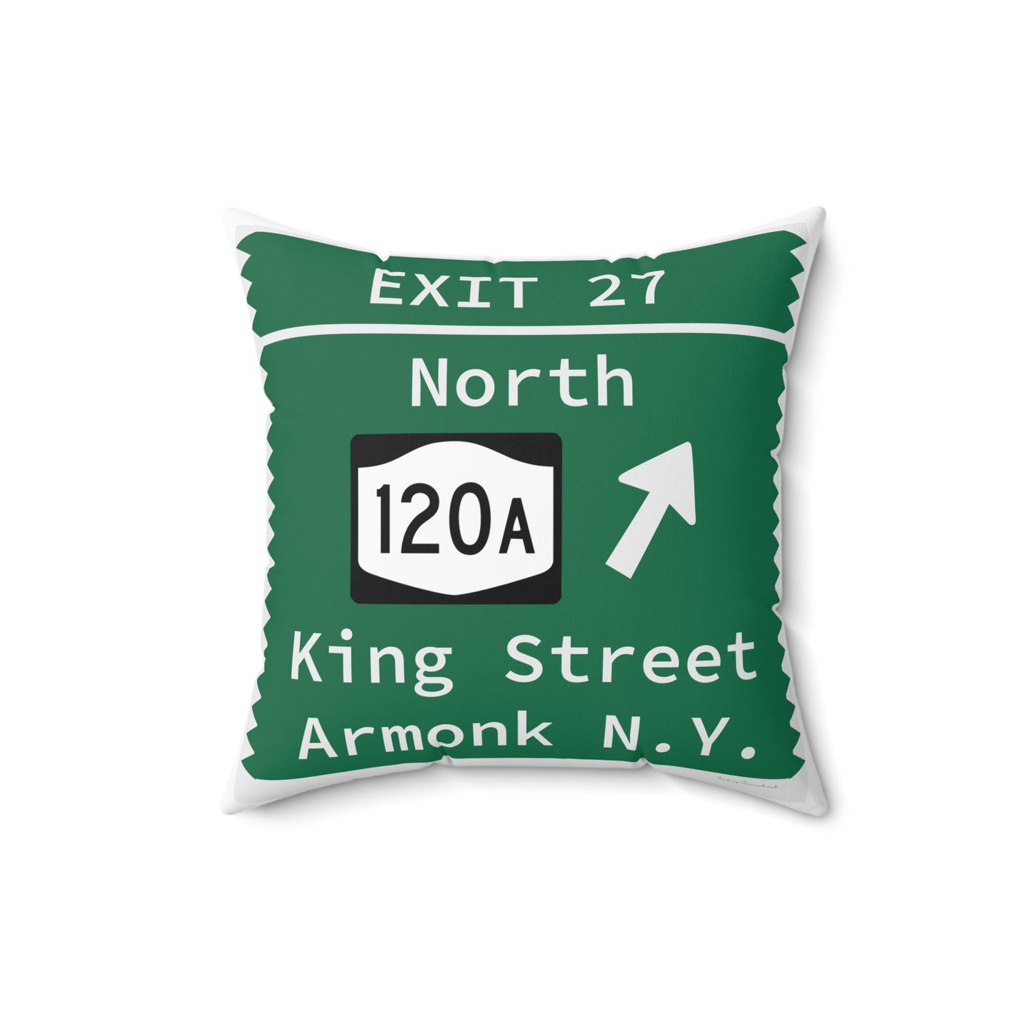 Vintage Merritt Parkway Exit 27 Sign Spun Polyester Square Pillow