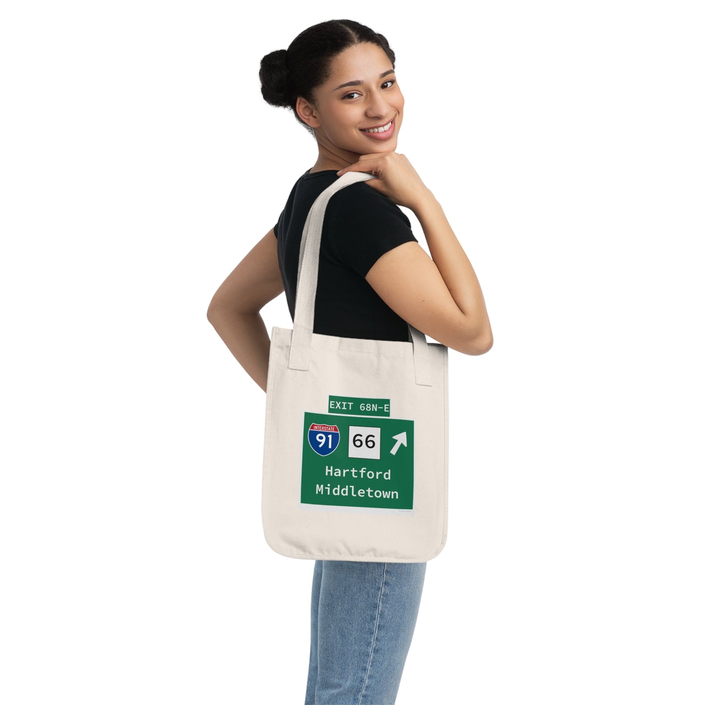 Vintage WCP Exit 68-NE Sign Organic Canvas Tote Bag