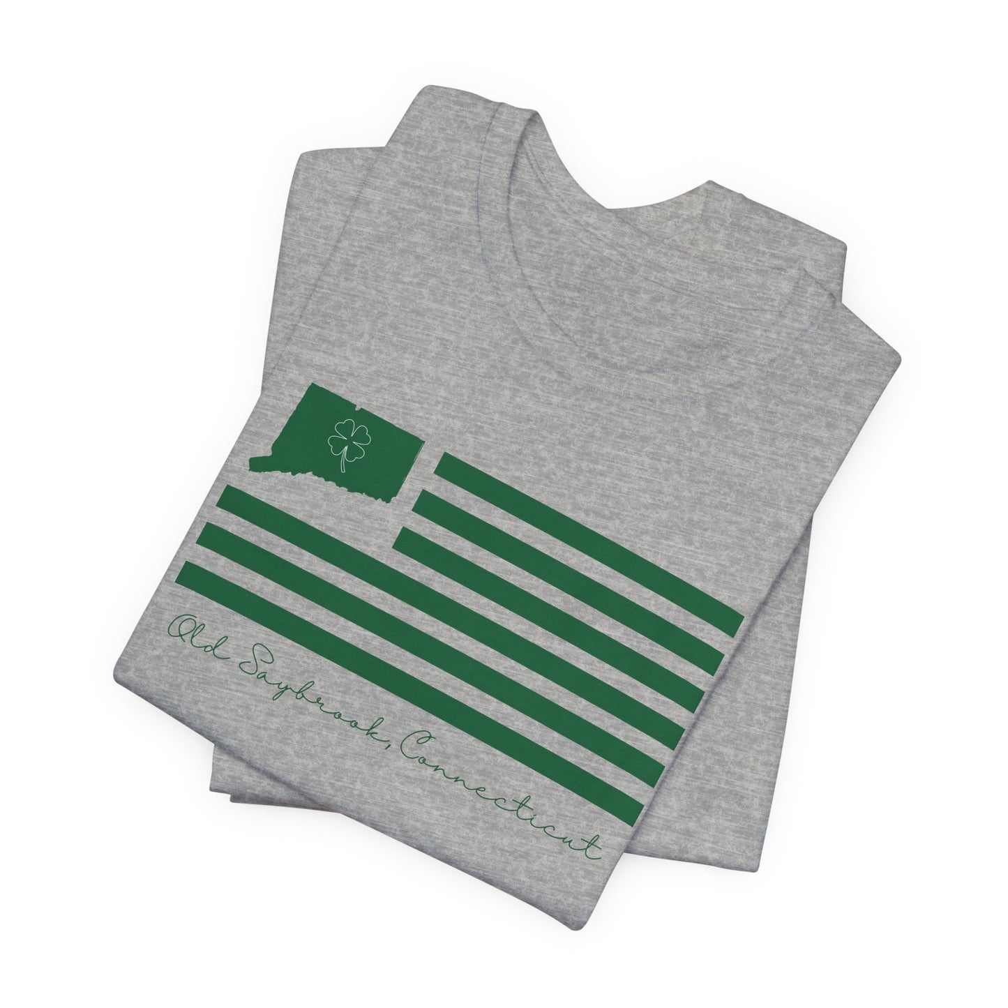 Old Saybrook Connecticut St. Patrick’s Day Flag Unisex Jersey Short Sleeve T-Shirt
