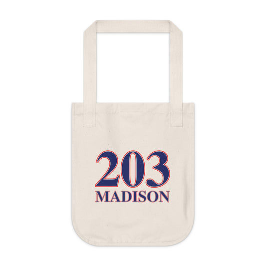 203 Madison Red White & Blue Organic Canvas Tote Bag
