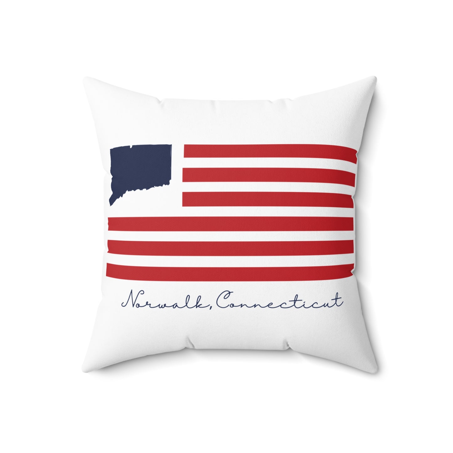 Norwalk Connecticut Flag Spun Polyester Square Pillow