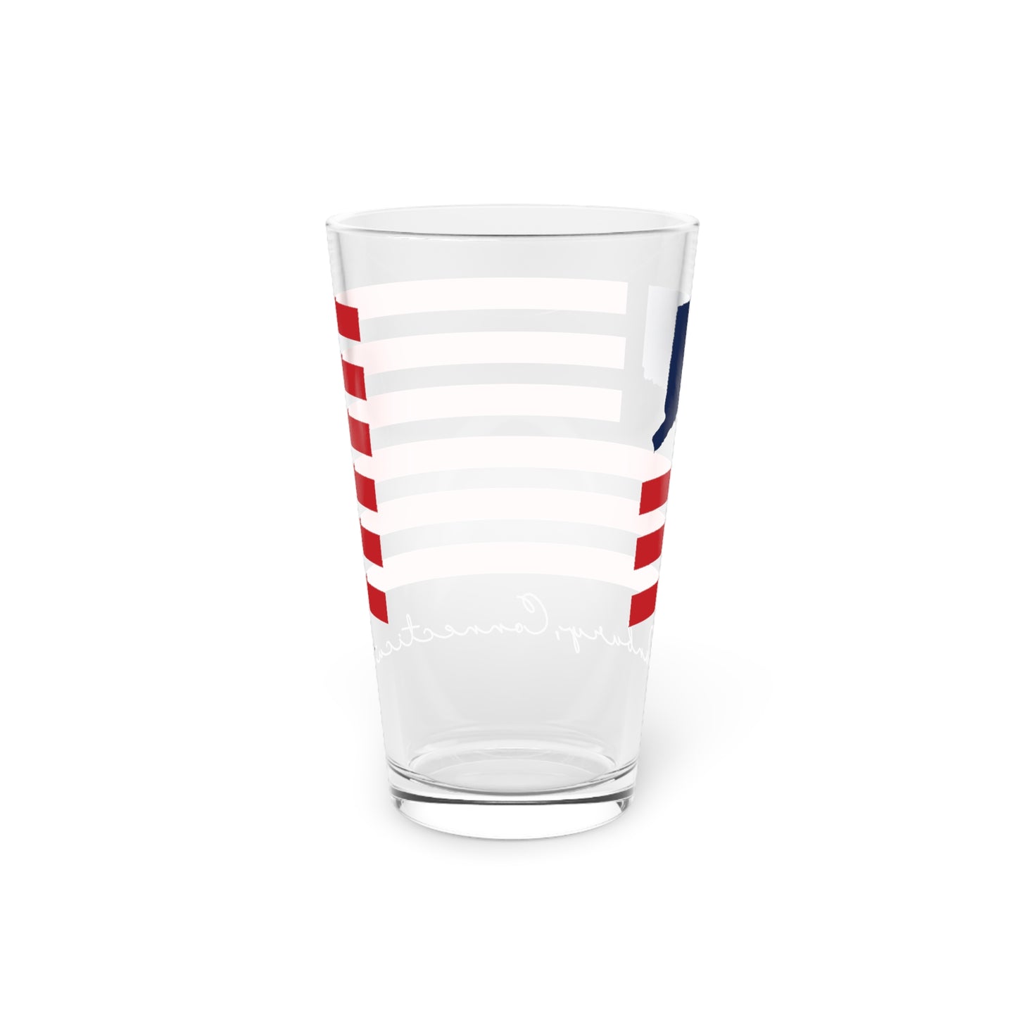 Danbury Connecticut Flag Pint Glass, 16oz
