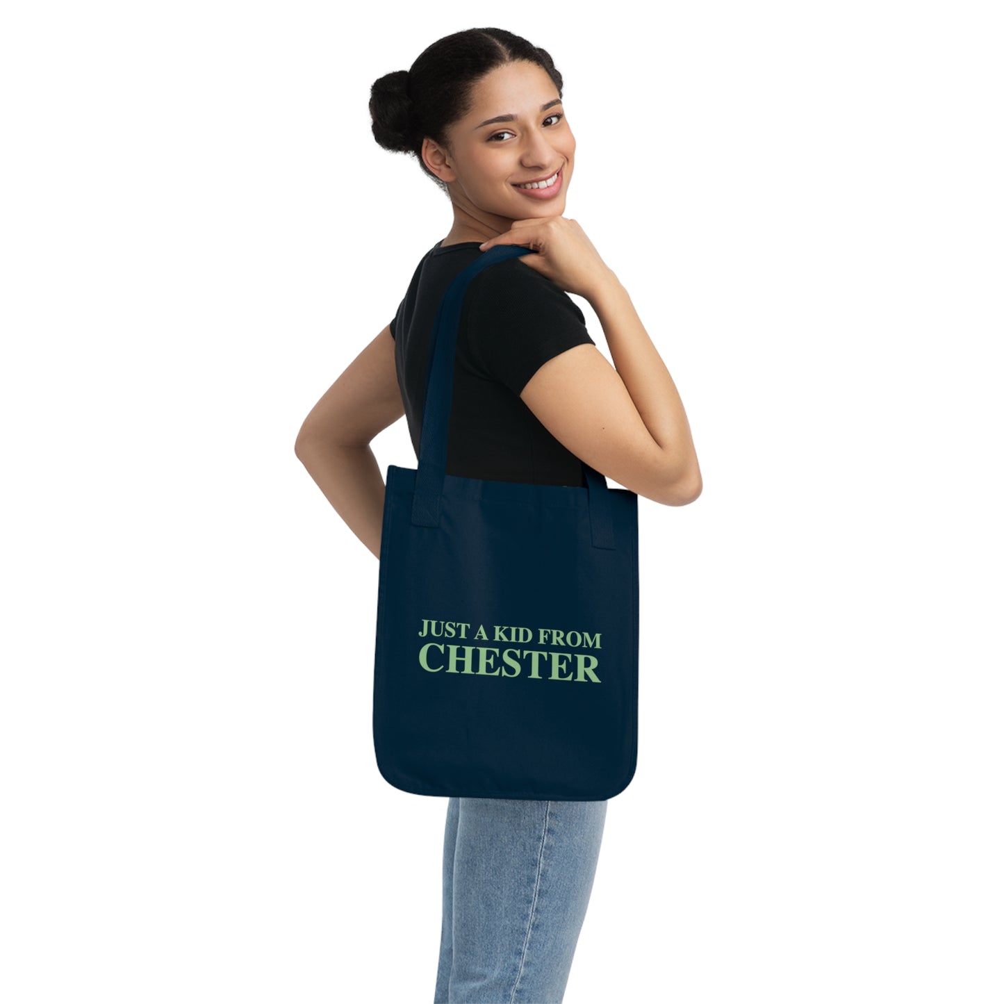 Just a kid from Chester Organic Canvas Tote Bag