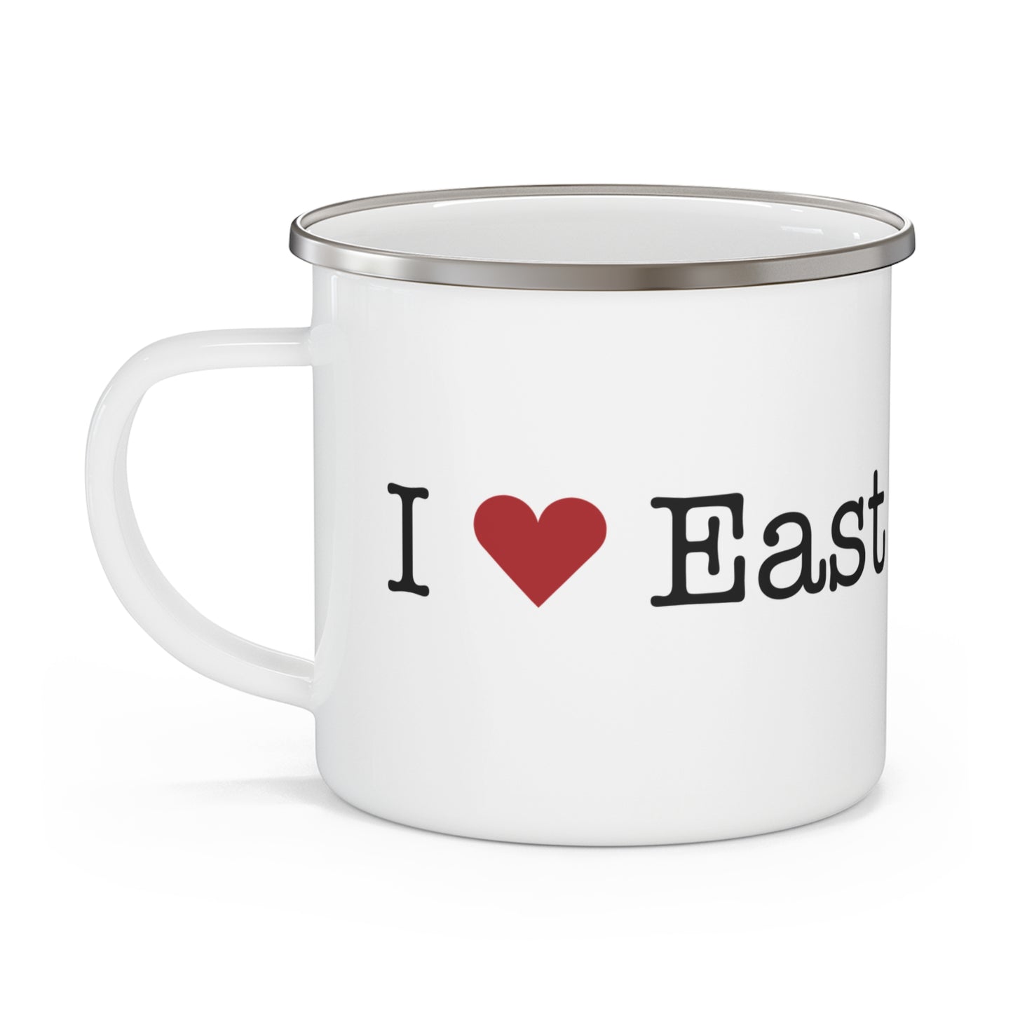 I Heart East Norwalk. Enamel Camping Mug