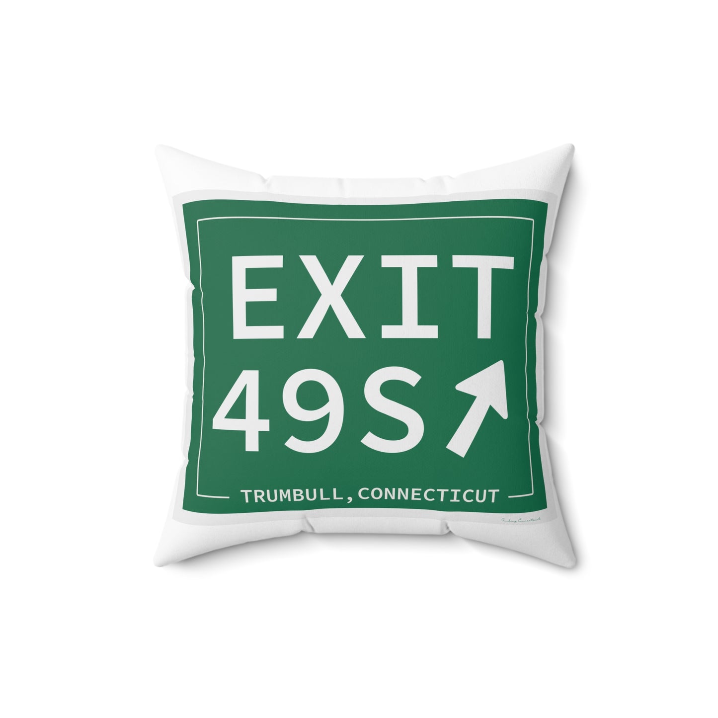 Vintage Exit 49S Merritt Parkway Sign Spun Polyester Square Pillow