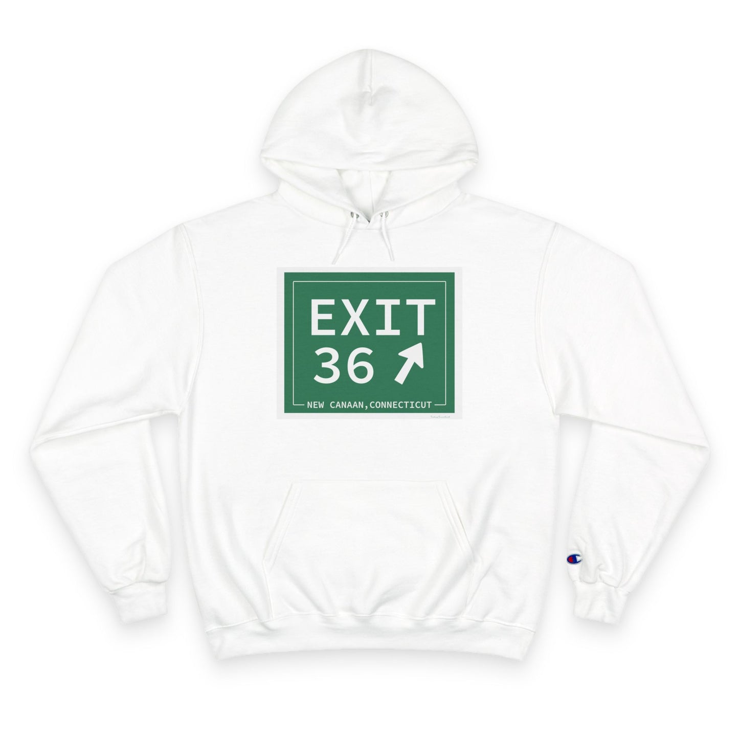 Vintage Exit 36 Merritt Parkway Sign Champion Hoodie