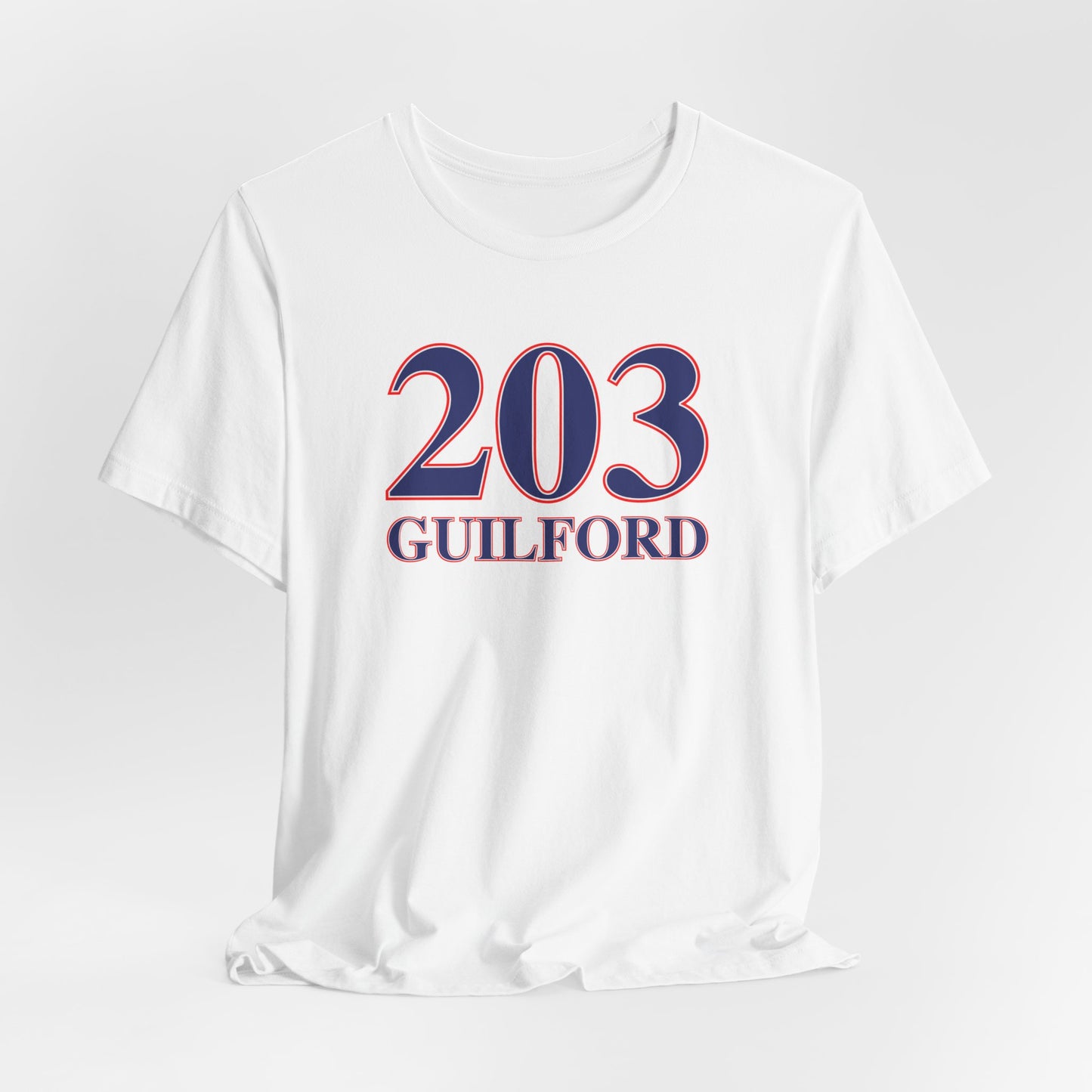 203 Guilford Red White & Blue Unisex Jersey Short Sleeve T-Shirt