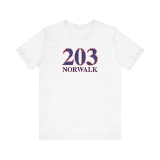 203 Norwalk Red, White & Blue Unisex Jersey Short Sleeve T-Shirt