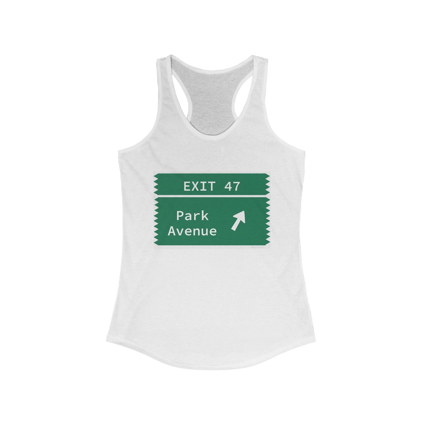 Vintage Merritt Parkway Exit 47 Sign Women's Ideal Racerback Tank Top