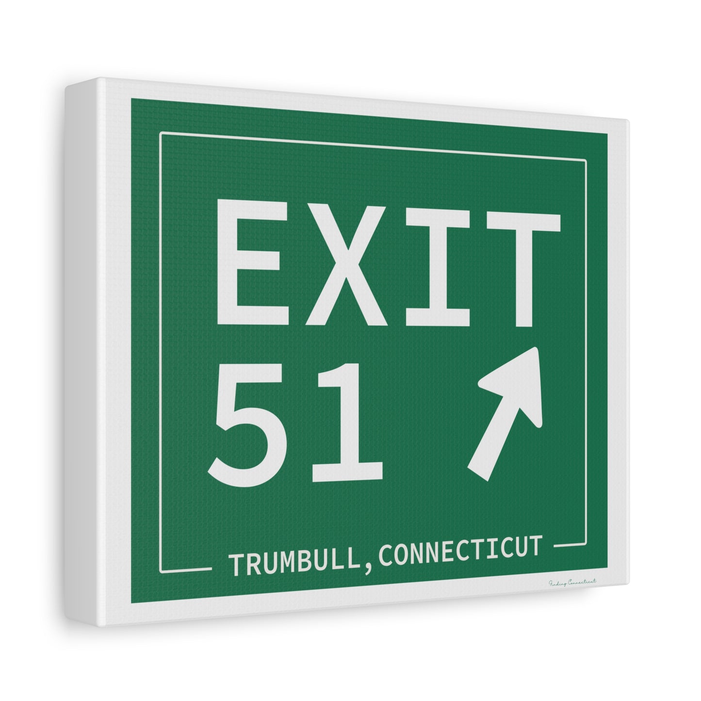 Vintage Exit 51 Merritt Parkway Sign Matte Canvas, Stretched, 1.25"