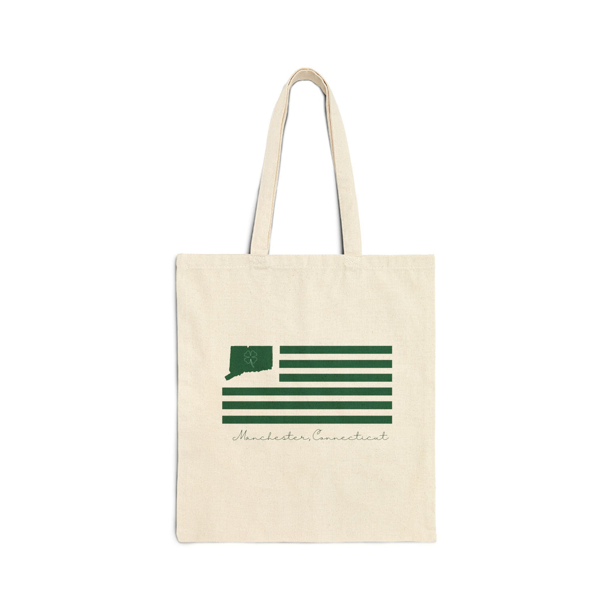 Manchester Connecticut St. Patrick’s Day Flag Cotton Canvas Tote Bag