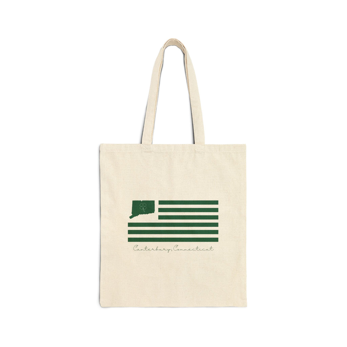 Canterbury Connecticut St. Patrick’s Day Flag Cotton Canvas Tote Bag